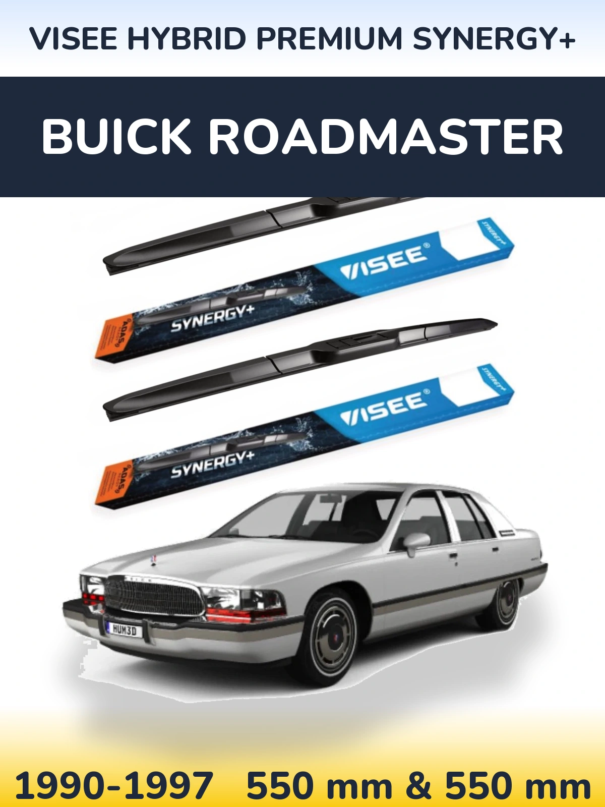 Комплект передних дворников VISEE HYBRID PREMIUM SYNERGY+ 550 & 550 мм для Buick Roadmaster 1990-1997