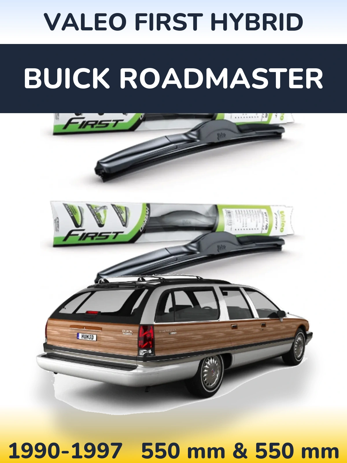 Комплект передних дворников Valeo First Hybrid 550 & 550 мм для Buick Roadmaster 1990-1997