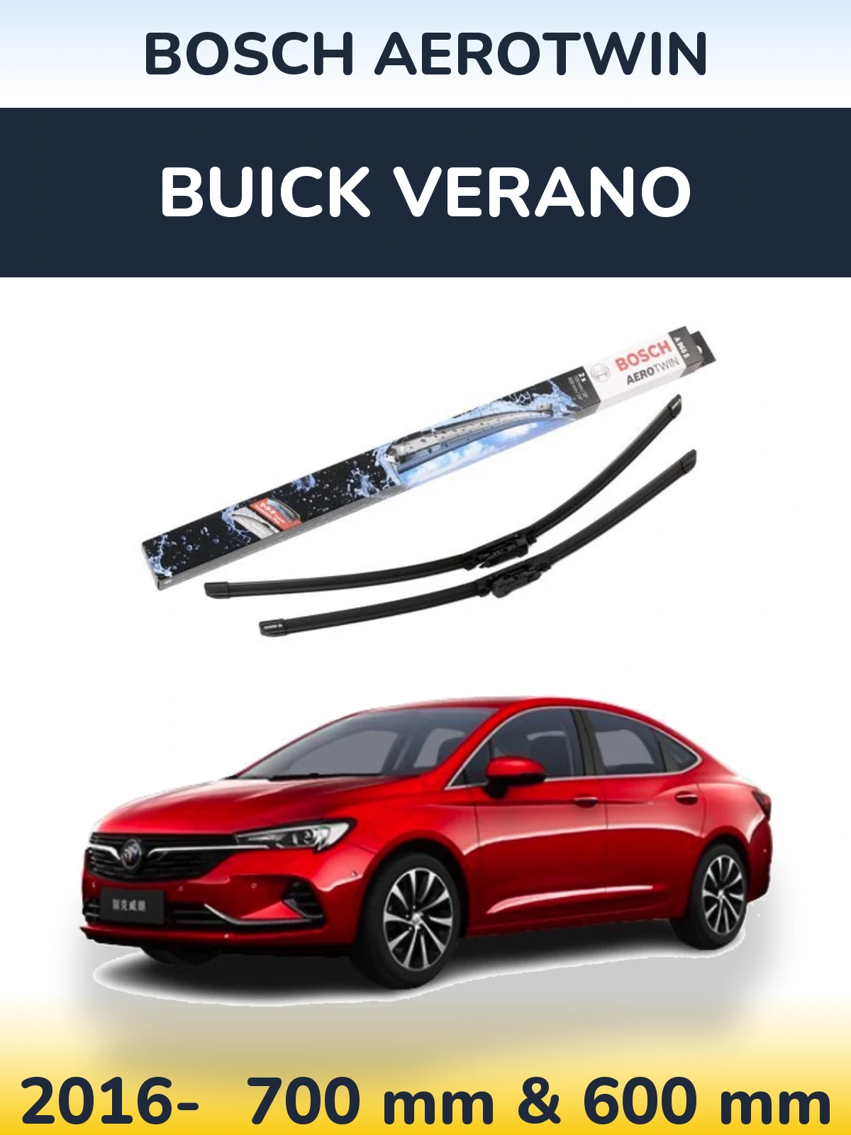 Komplet przednich wycieraczek BOSCH AeroTwin 700 & 600 mm do Buick Verano 2016-2026