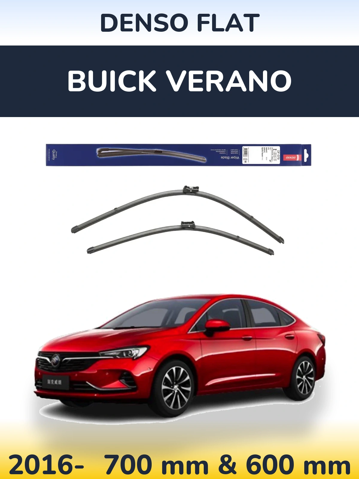 Комплект передних дворников Denso Flat 700 & 600 мм для Buick Verano 2016-2026