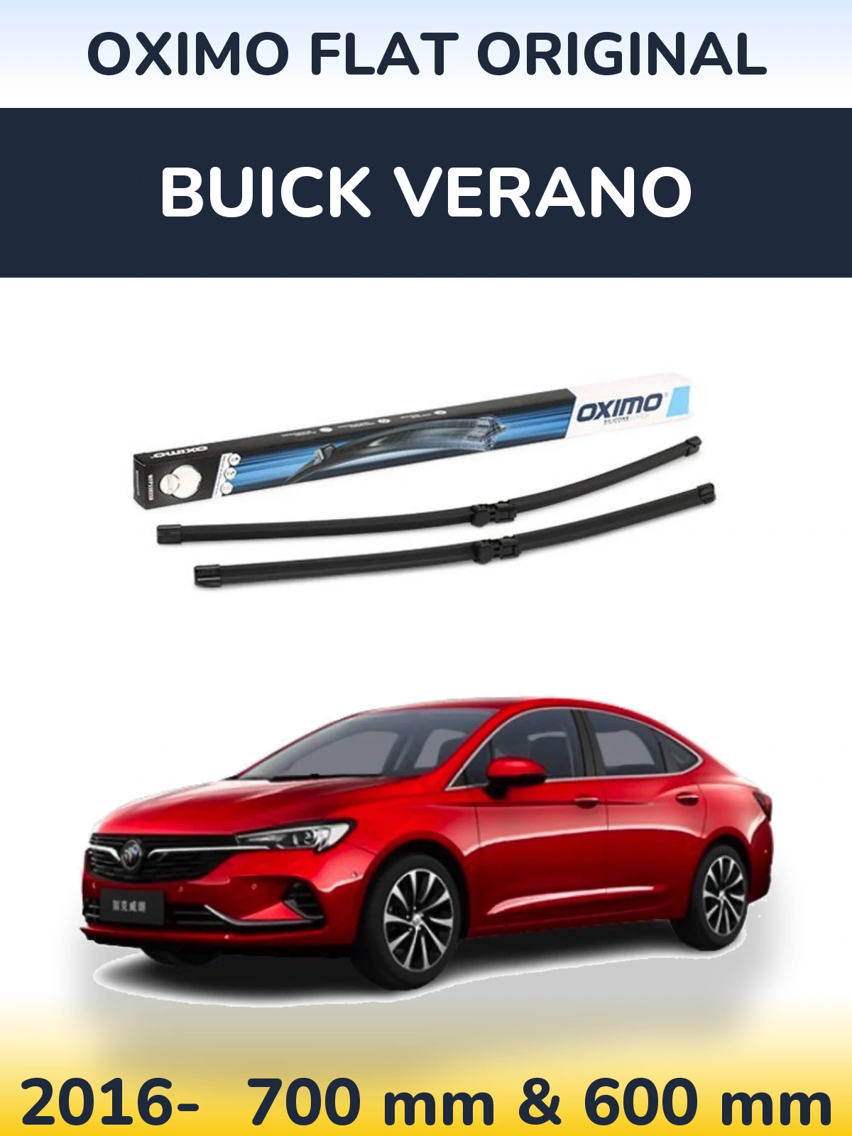 Komplet przednich wycieraczek Oximo Flat Original 700 & 600 mm do Buick Verano 2016-2026