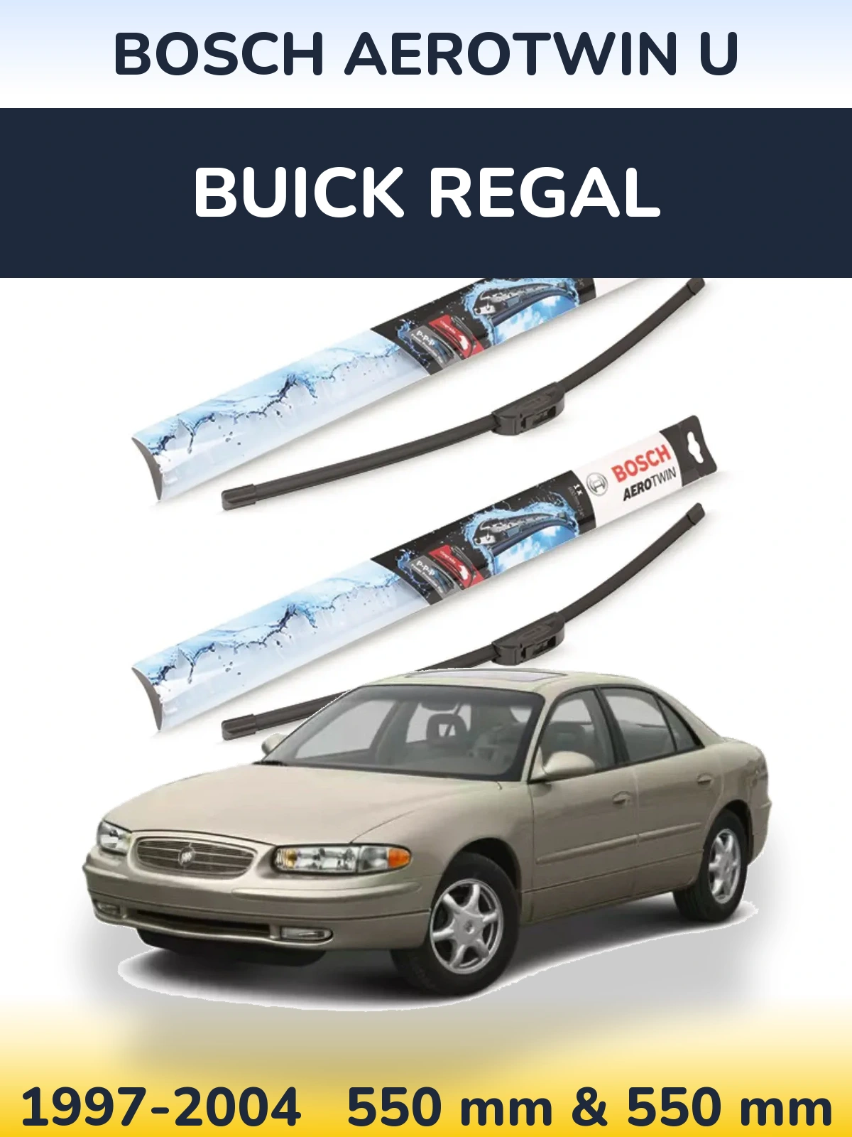 Комплект передних дворников BOSCH AeroTwin U 550 & 550 мм для Buick Regal 1997-2004