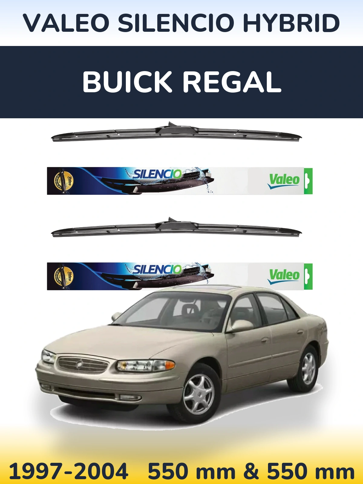 Комплект передних дворников Valeo Silencio Hybrid 550 & 550 мм для Buick Regal 1997-2004