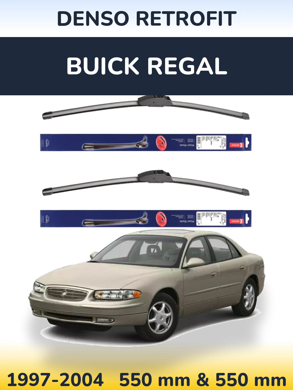 Комплект передних дворников Denso Retrofit 550 & 550 мм для Buick Regal 1997-2004