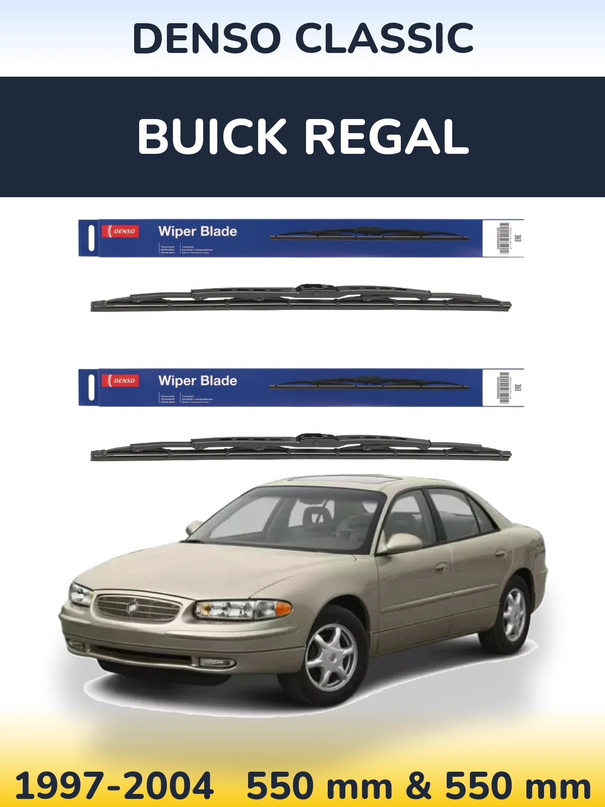 Комплект передних дворников Denso Classic 550 & 550 мм для Buick Regal 1997-2004