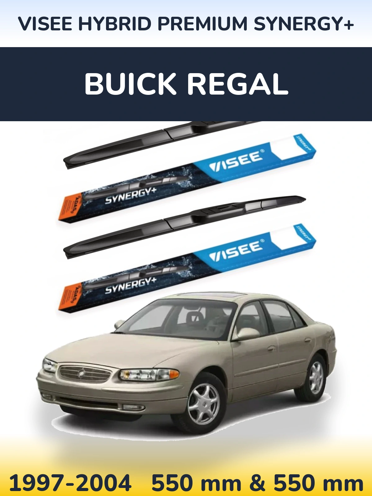 Комплект передних дворников VISEE HYBRID PREMIUM SYNERGY+ 550 & 550 мм для Buick Regal 1997-2004