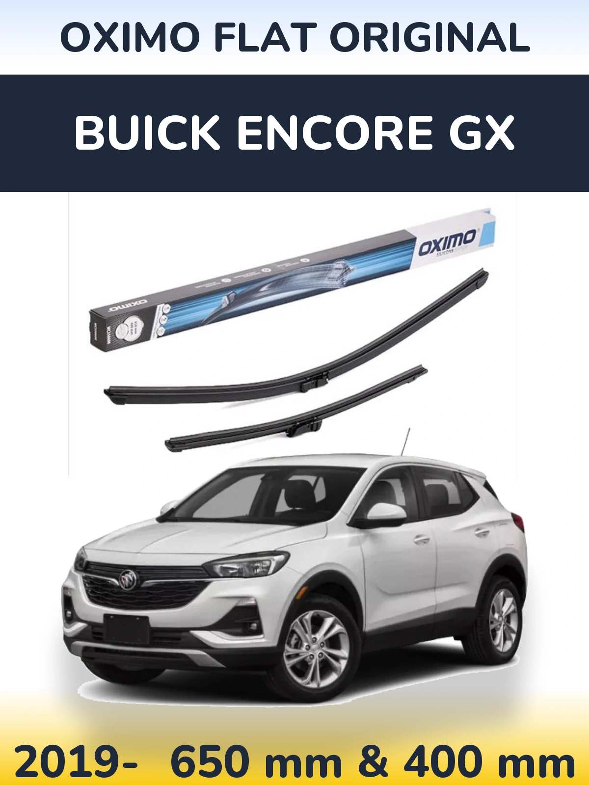 Комплект передних дворников Oximo Flat Original 650 & 400 мм для Buick Encore GX 2019-2026