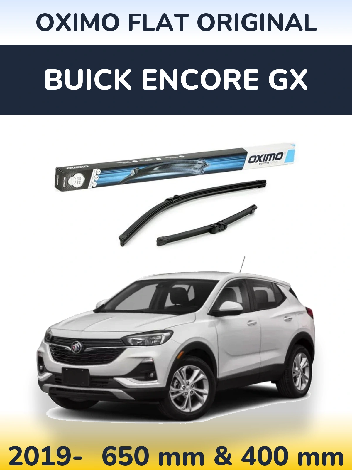 Komplet przednich wycieraczek Oximo Flat Original 650 & 375 mm do Buick Encore GX 2019-2026