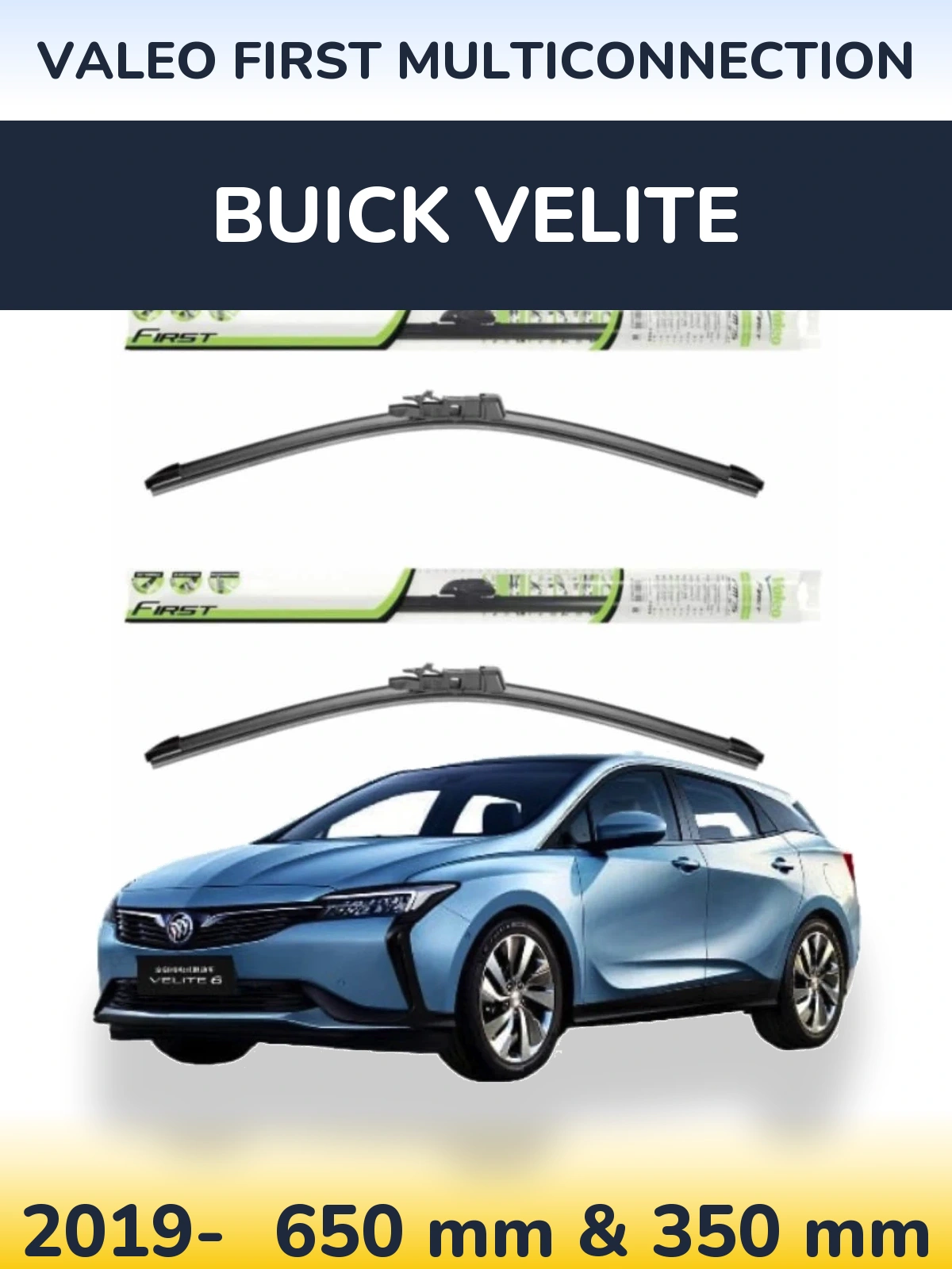 Komplet przednich wycieraczek Valeo First MultiConnection 650 & 350 mm do Buick Velite 2019-2026
