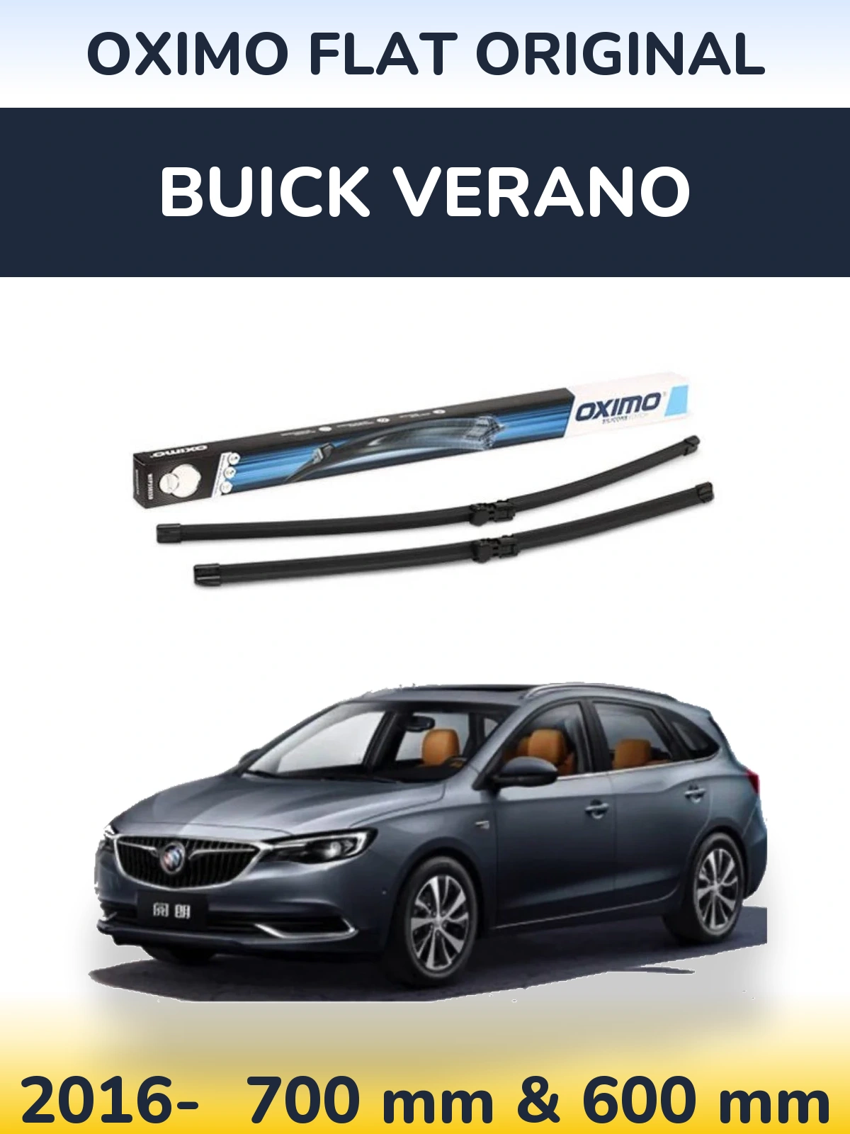 Комплект передних дворников Oximo Flat Original 700 & 600 мм для Buick Verano 2016-2026