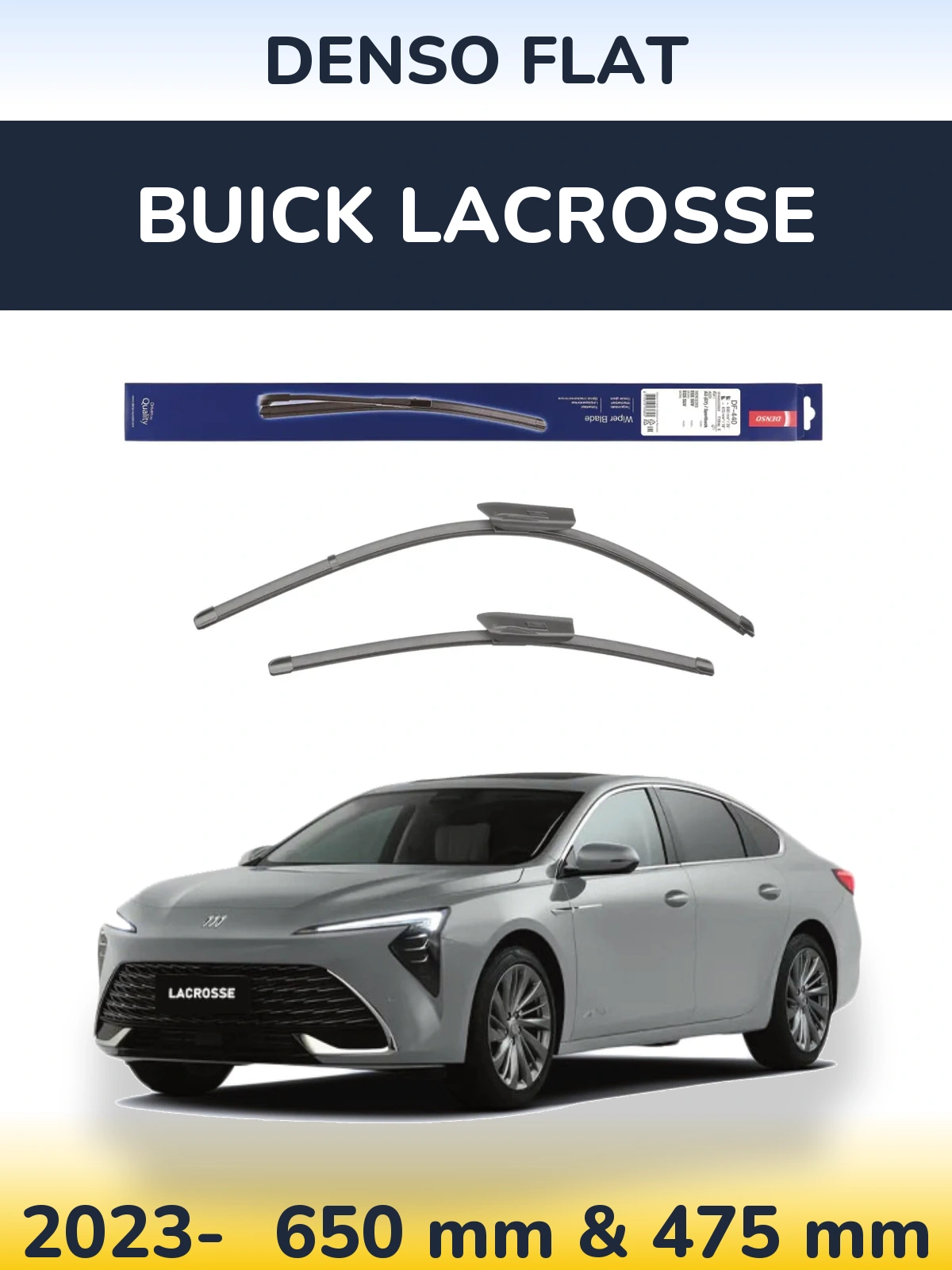 Комплект передних дворников Denso Flat 650 & 475 мм для Buick LaCrosse 2023-2026