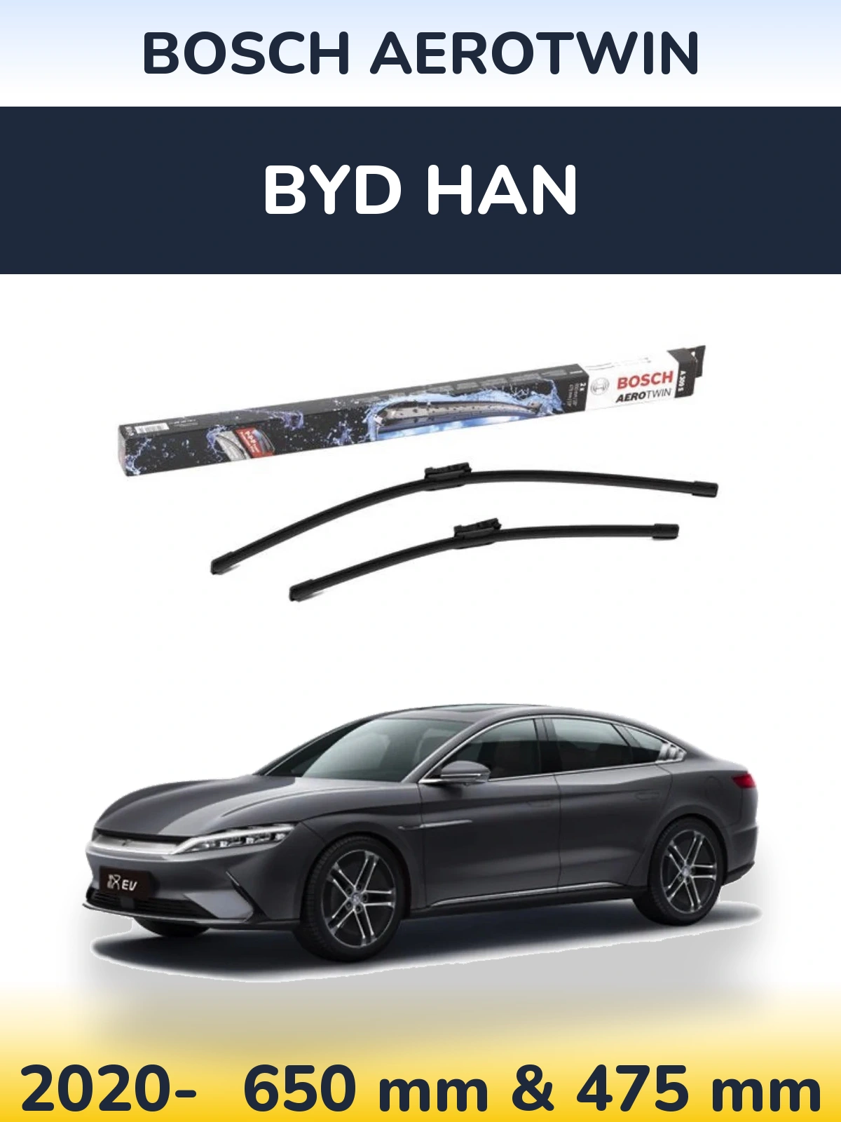 Komplet przednich wycieraczek BOSCH AeroTwin 650 & 475 mm do BYD Han 2020-2026