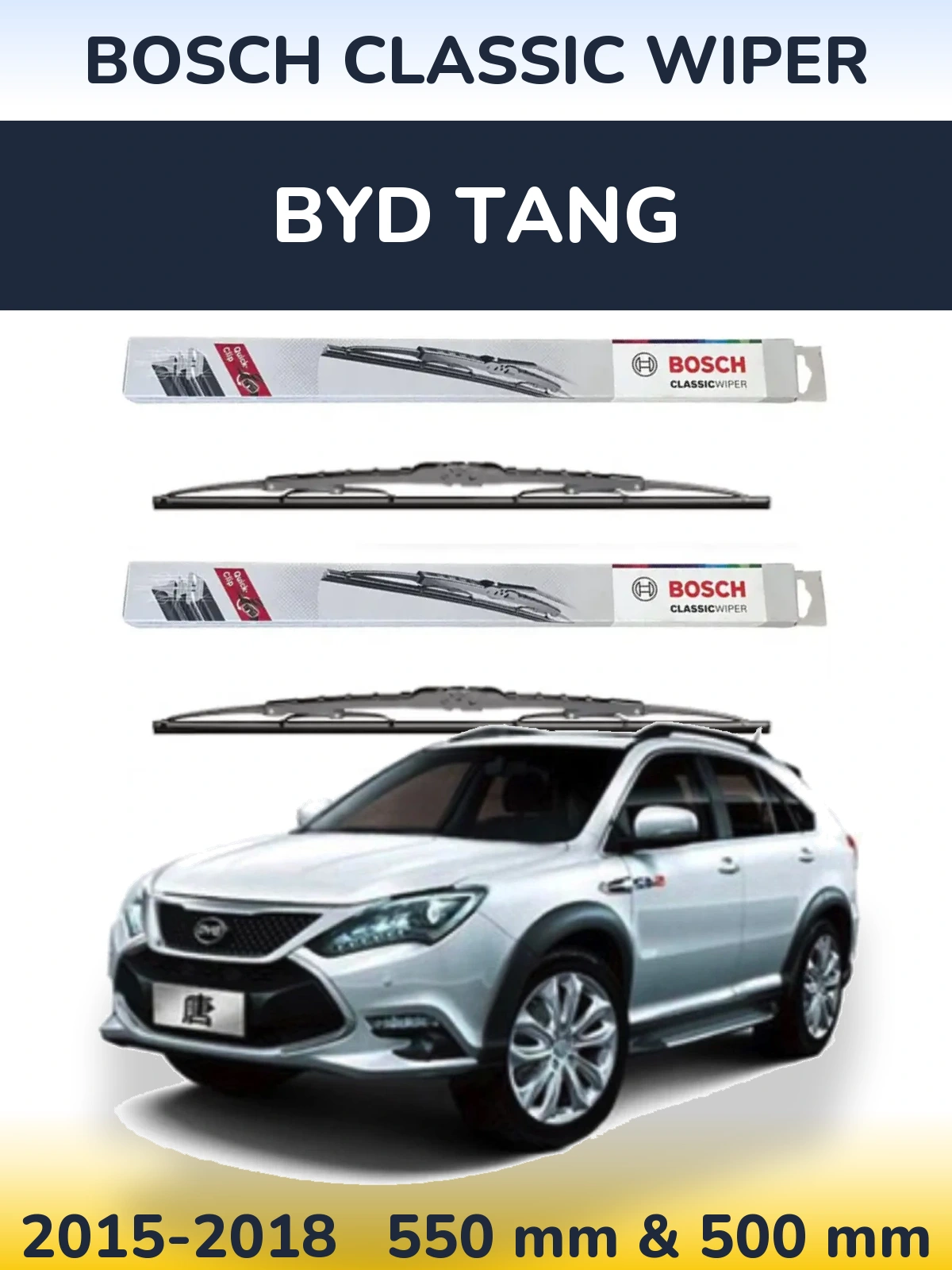 Komplet przednich wycieraczek BOSCH Classic Wiper 550 & 500 mm do BYD Tang 2015-2018