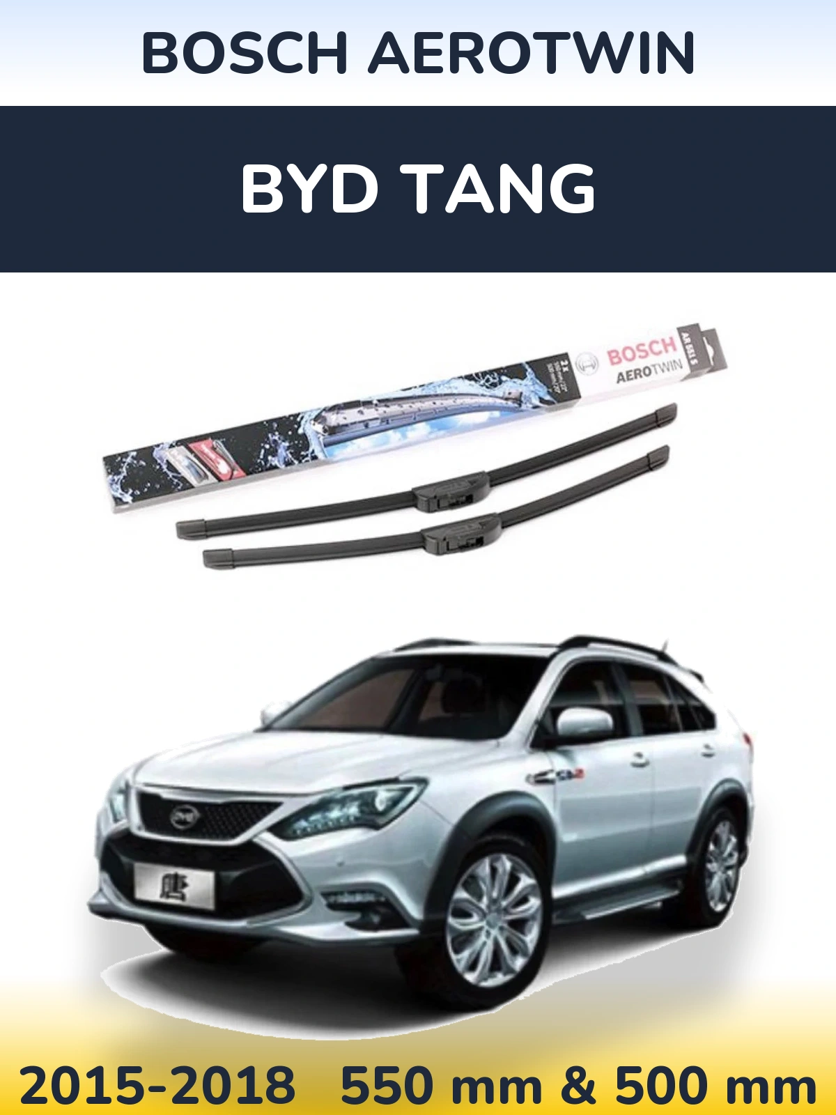 Komplet przednich wycieraczek BOSCH AeroTwin 550 & 500 mm do BYD Tang 2015-2018