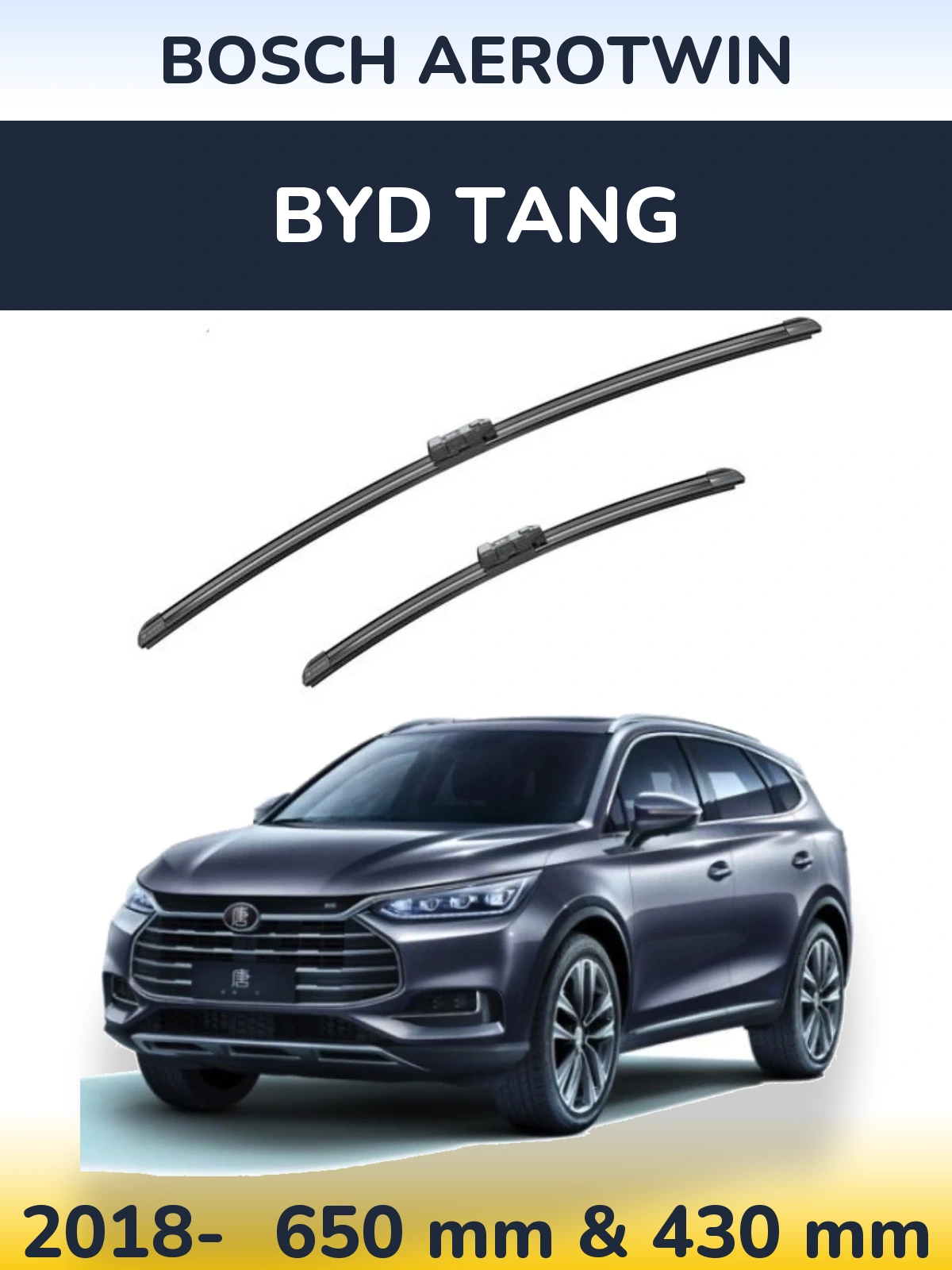 Komplet przednich wycieraczek BOSCH AeroTwin 650 & 430 mm do BYD Tang 2018-2026