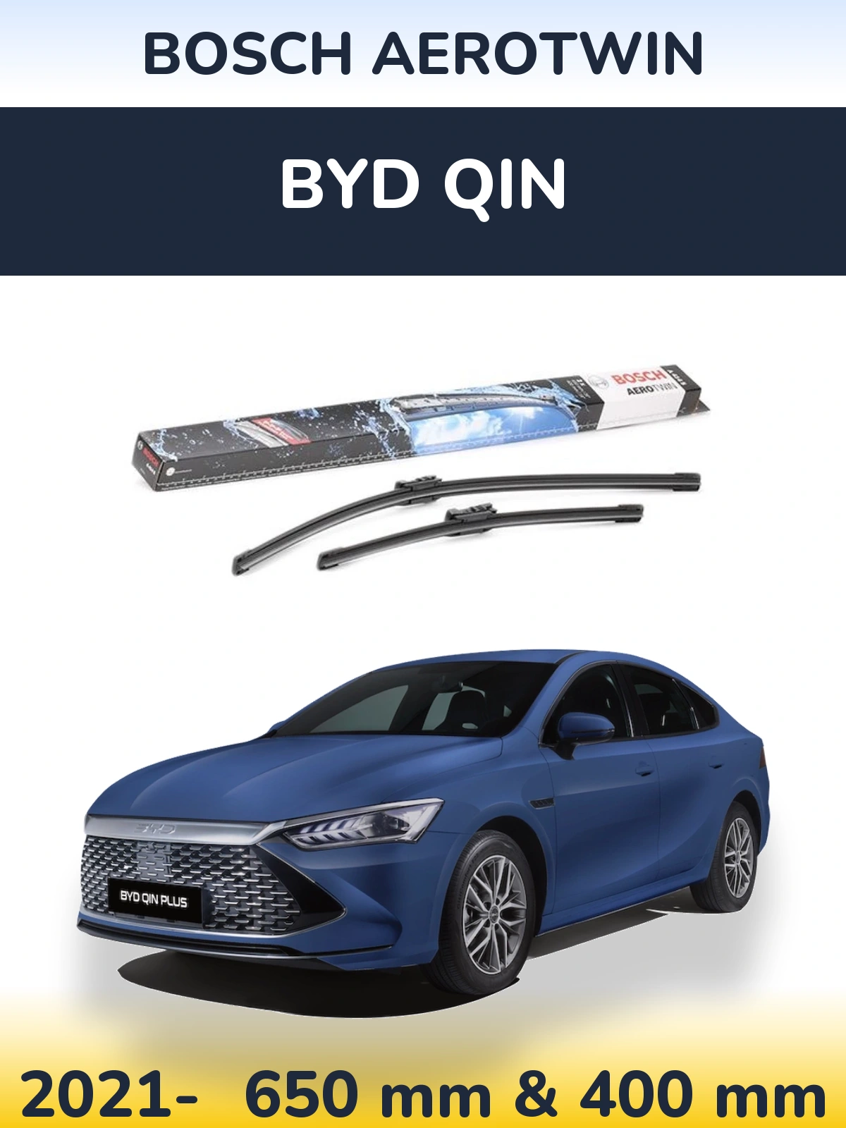 Комплект передних дворников BOSCH AeroTwin 650 & 400 мм для BYD Qin 2021-2026