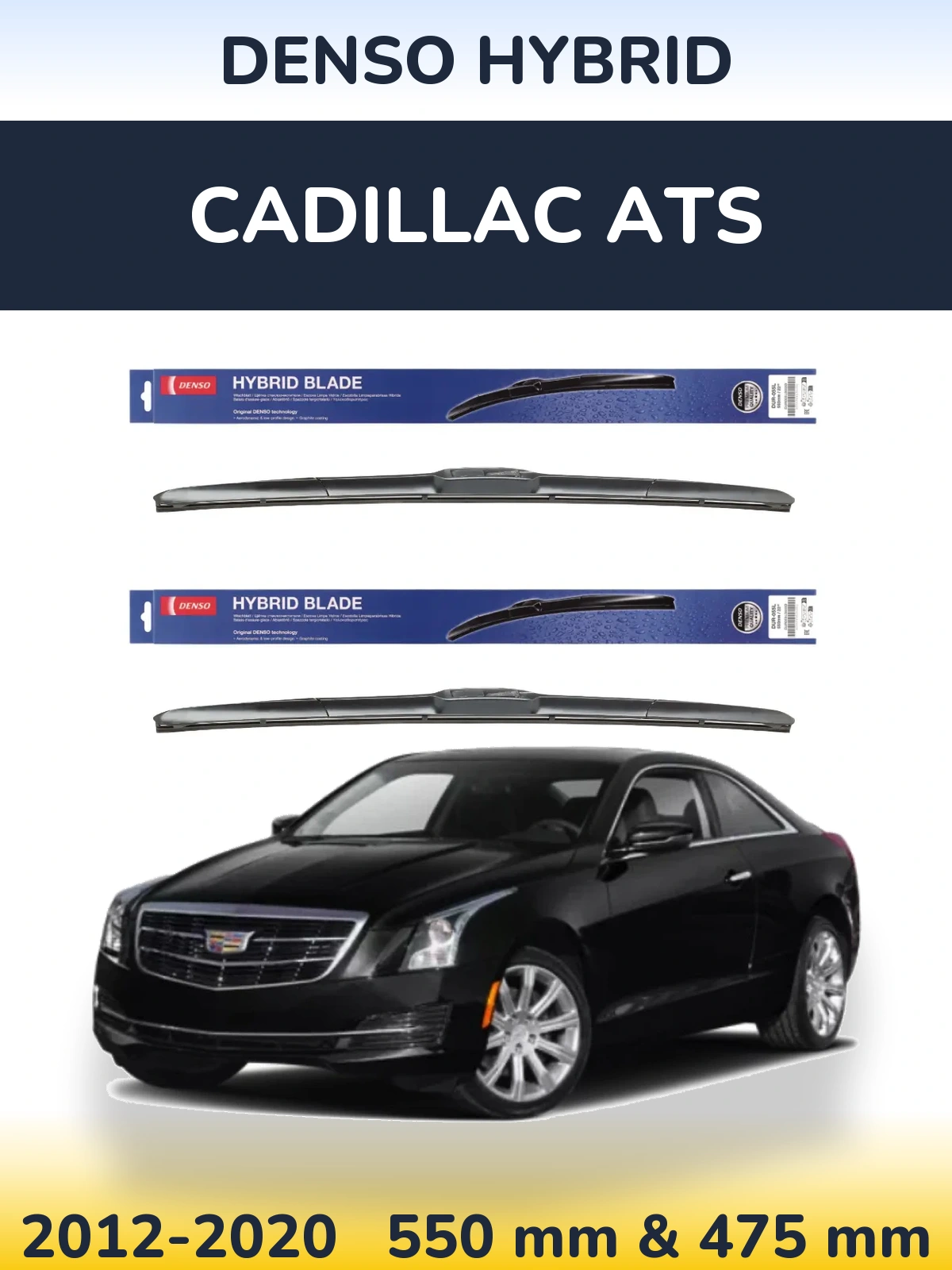 Komplet przednich wycieraczek Denso Hybrid 550 & 475 mm do Cadillac ATS 2012-2020