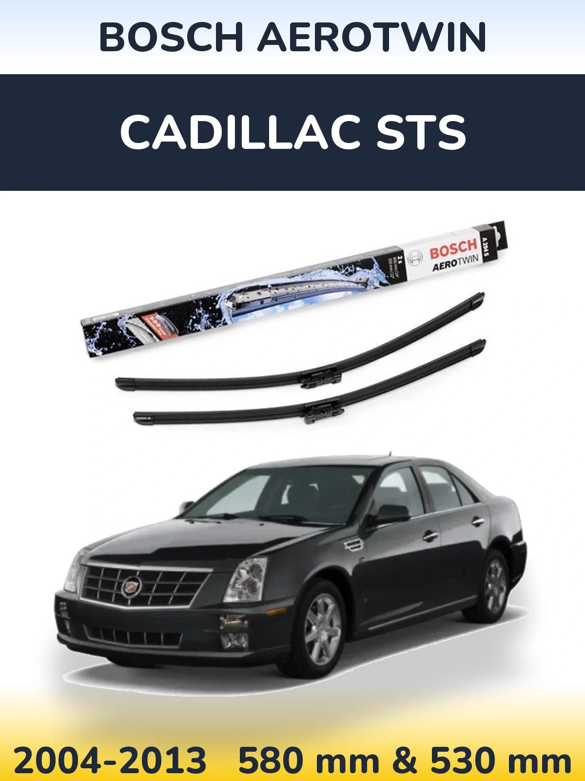Комплект передних дворников BOSCH AeroTwin 600 & 550 мм для Cadillac STS 2004-2013