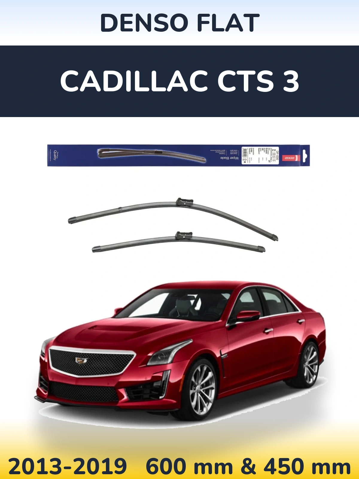 Komplet przednich wycieraczek Denso Flat 600 & 450 mm do Cadillac CTS 3 2013-2019