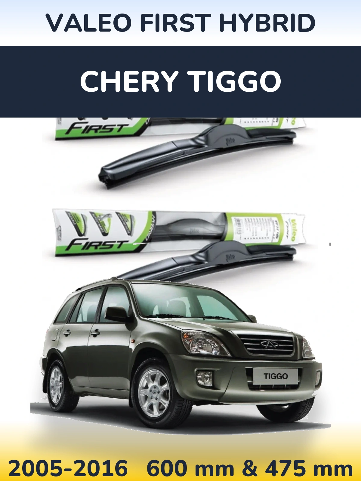 Komplet przednich wycieraczek Valeo First Hybrid 600 & 475 mm do Chery Tiggo 2005-2016