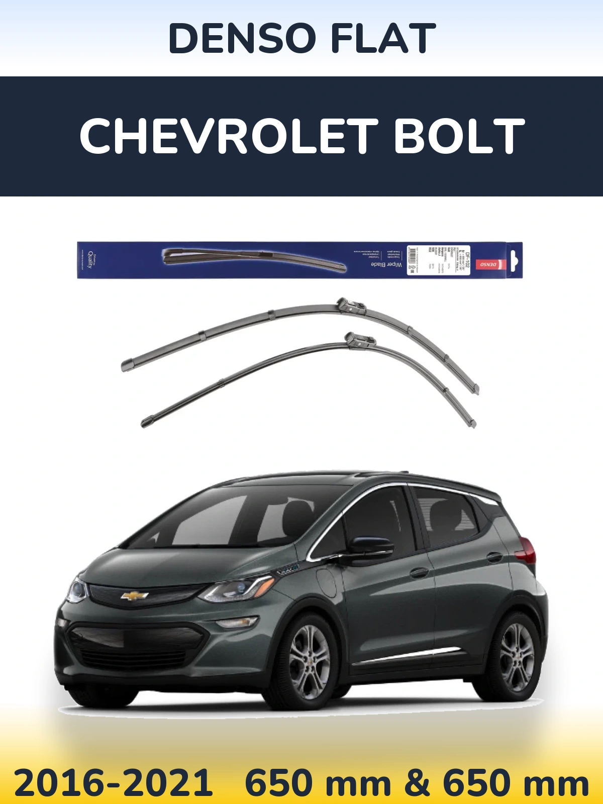 Komplet przednich wycieraczek Denso Flat 650 & 650 mm do Chevrolet Bolt 2016-2021