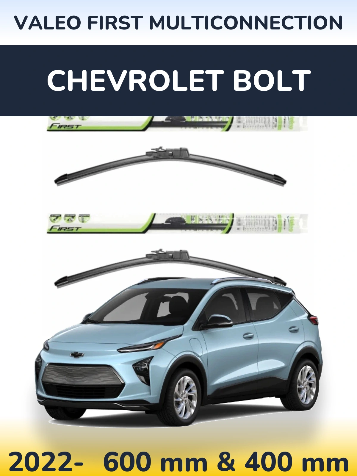 Komplet przednich wycieraczek Valeo First MultiConnection 600 & 400 mm do Chevrolet Bolt 2022-2026