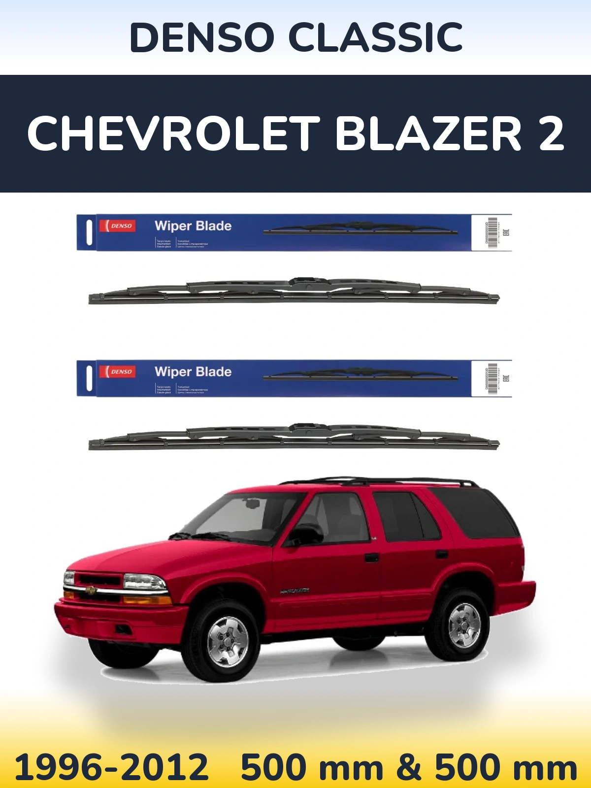 Komplet przednich wycieraczek Denso Classic 500 & 500 mm do Chevrolet Blazer 2 1996-2012