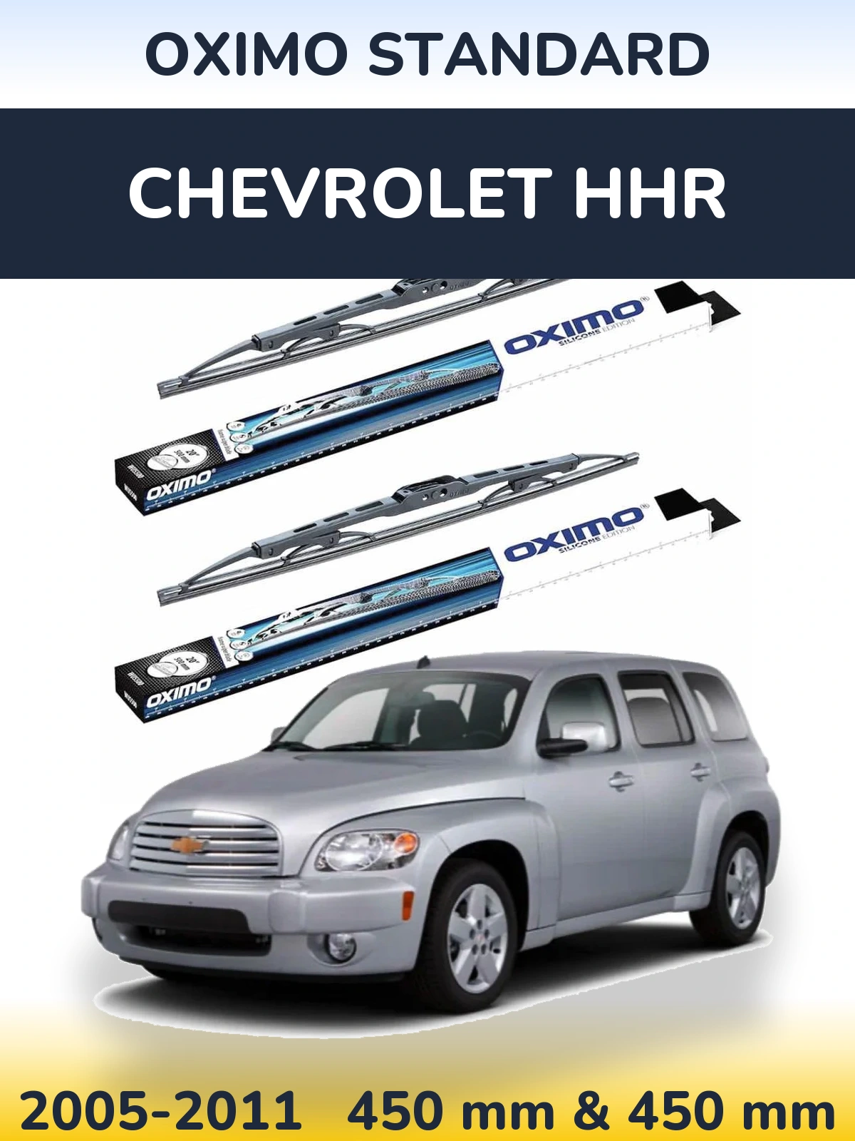 Komplet przednich wycieraczek Oximo Standard 450 & 450 mm do Chevrolet HHR 2005-2011
