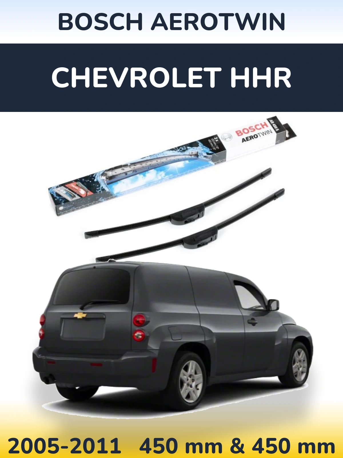 Komplet przednich wycieraczek BOSCH AeroTwin 450 & 450 mm do Chevrolet HHR 2005-2011