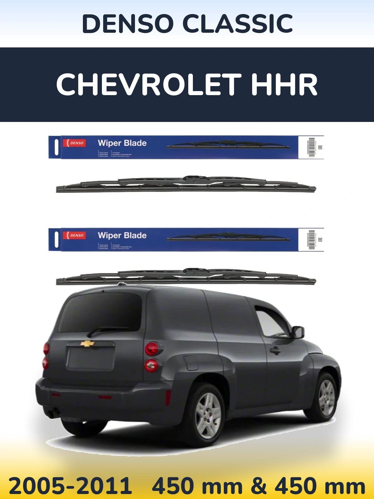 Komplet przednich wycieraczek Denso Classic 450 & 450 mm do Chevrolet HHR 2005-2011