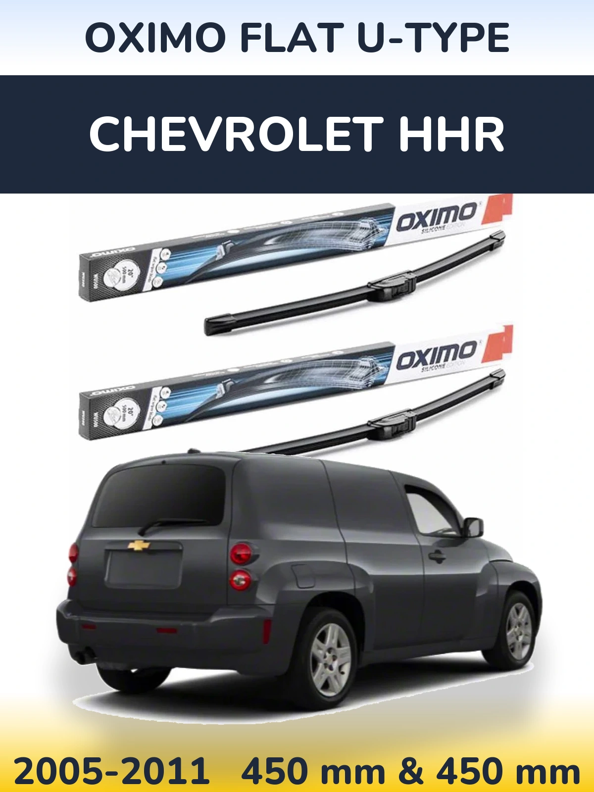 Komplet przednich wycieraczek Oximo Flat U-type 450 & 450 mm do Chevrolet HHR 2005-2011