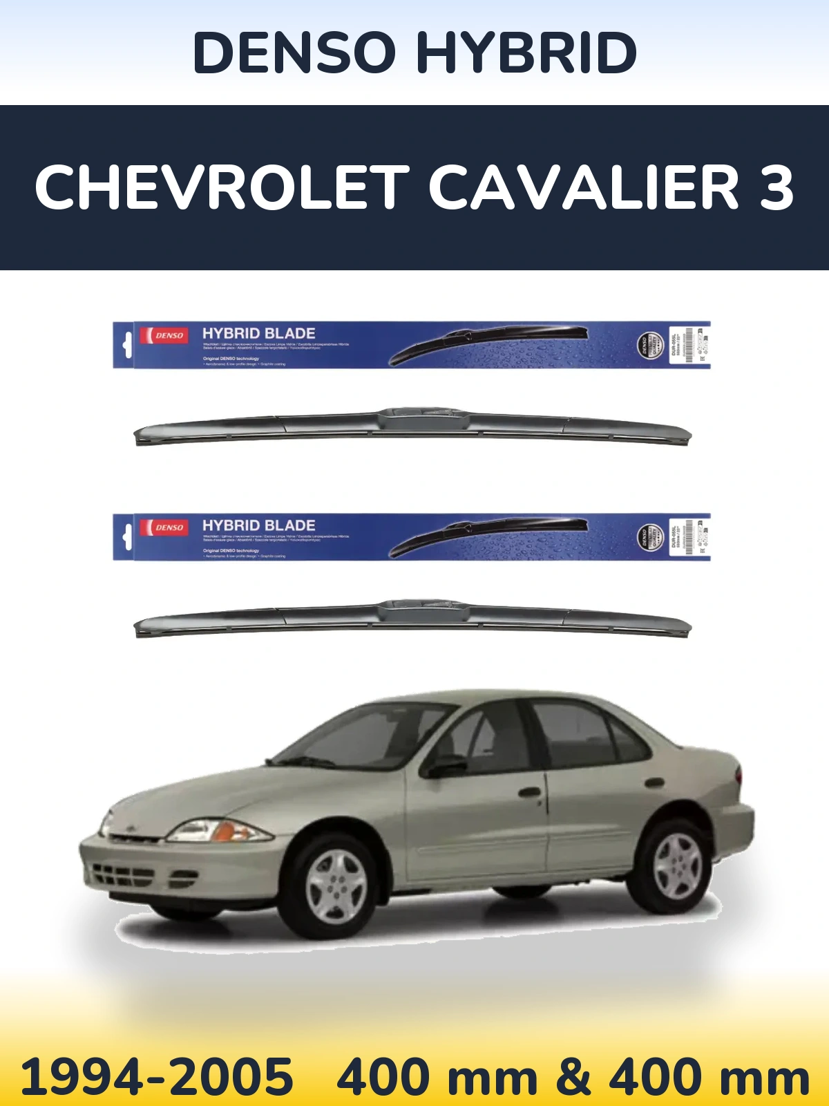 Komplet przednich wycieraczek Denso Hybrid 400 & 400 mm do Chevrolet Cavalier 3 1994-2005