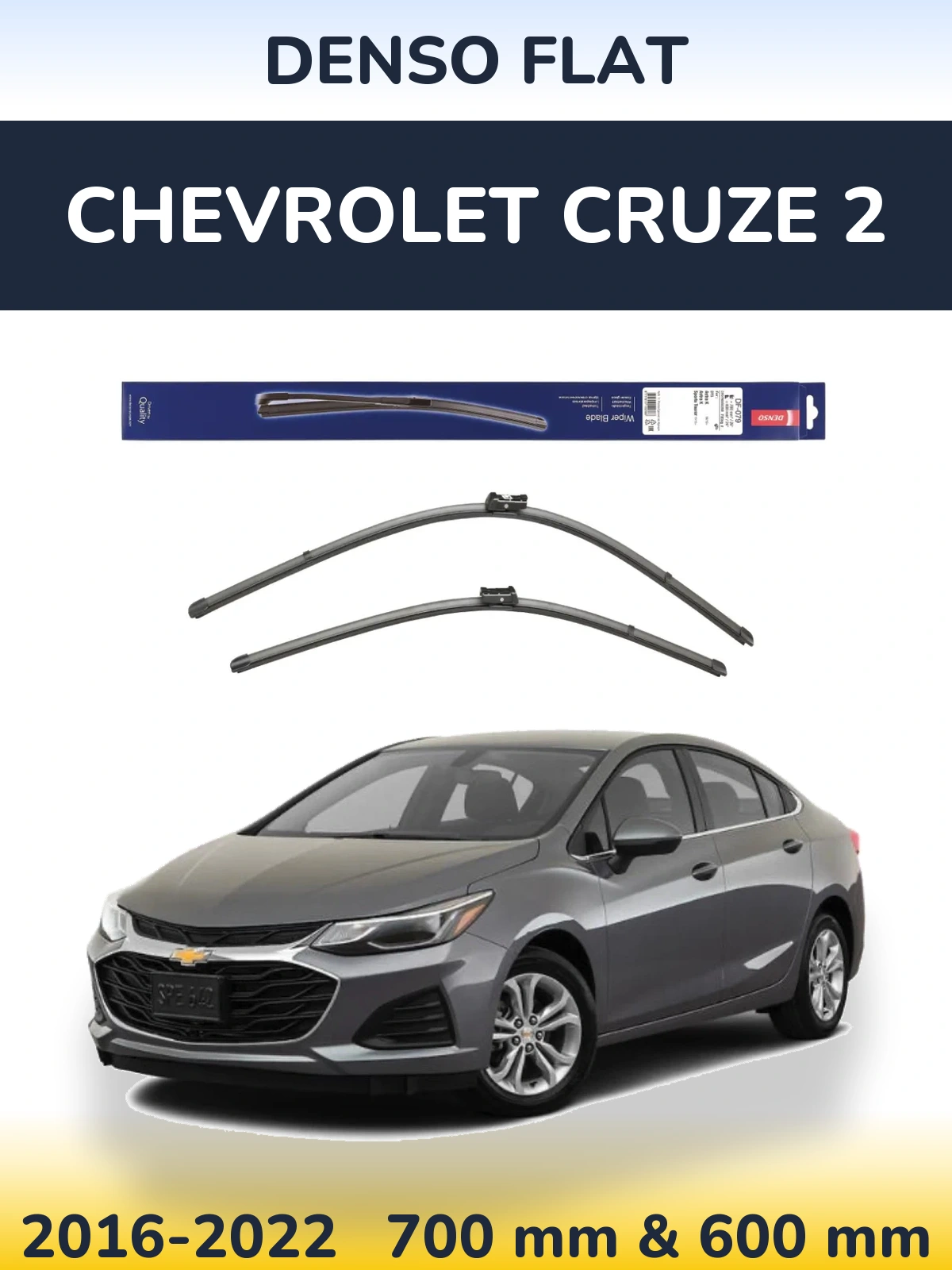 Komplet przednich wycieraczek Denso Flat 700 & 600 mm do Chevrolet Cruze 2 2016-2022