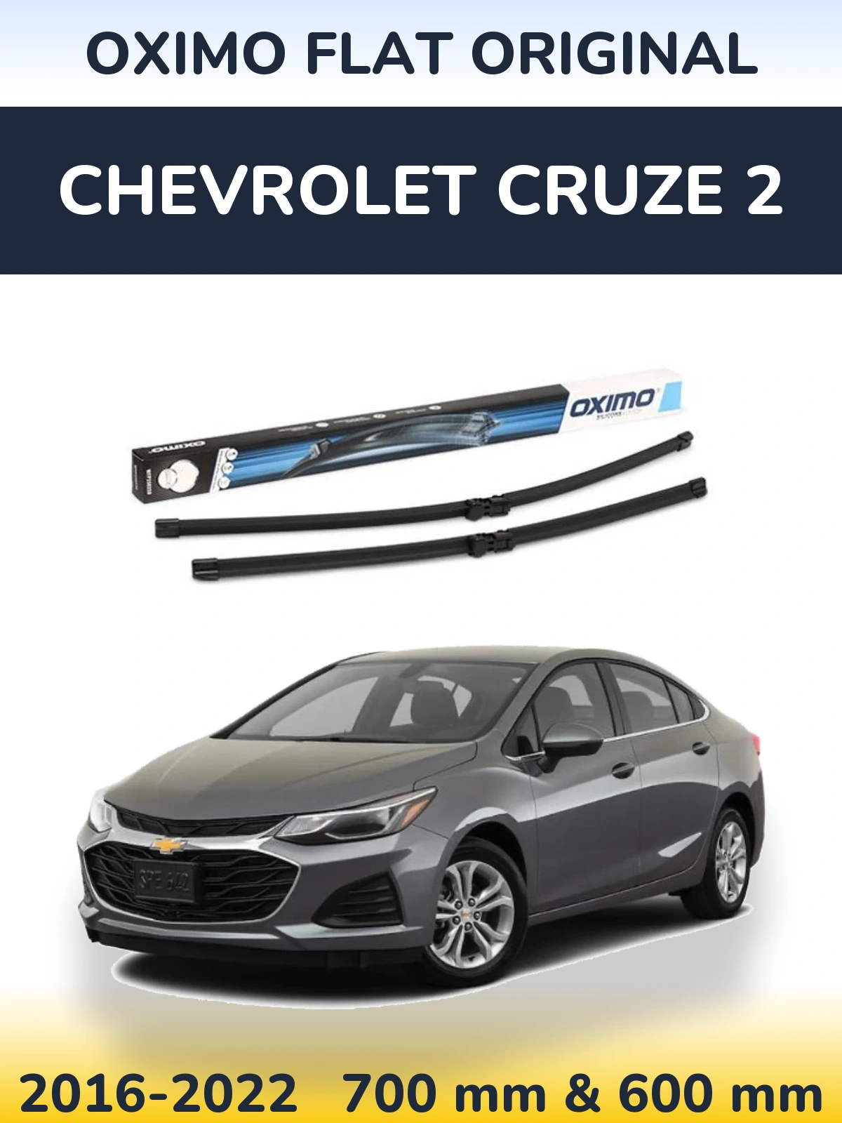 Komplet przednich wycieraczek Oximo Flat Original 700 & 600 mm do Chevrolet Cruze 2 2016-2022