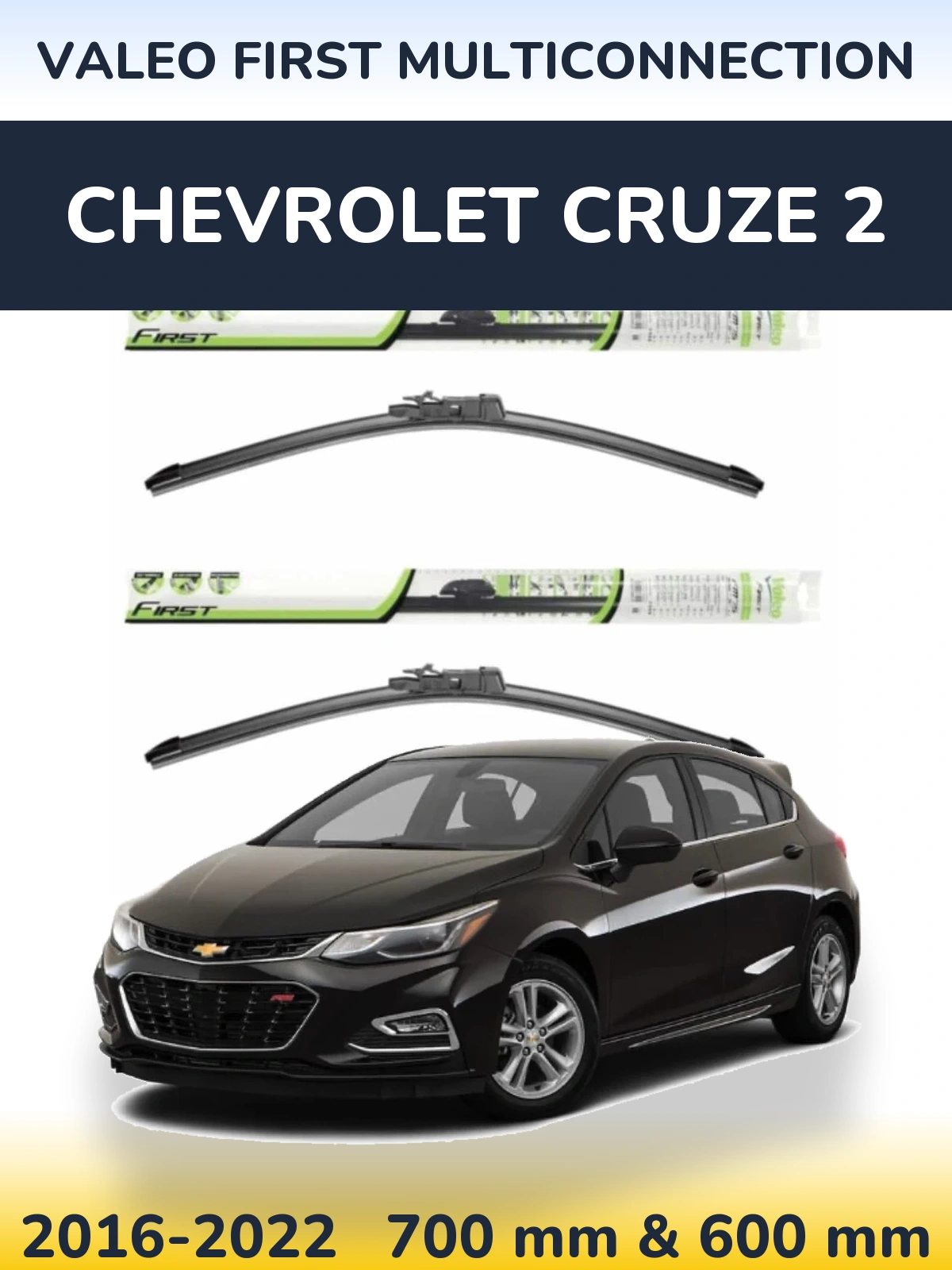 Komplet przednich wycieraczek Valeo First MultiConnection 700 & 600 mm do Chevrolet Cruze 2 2016-2022