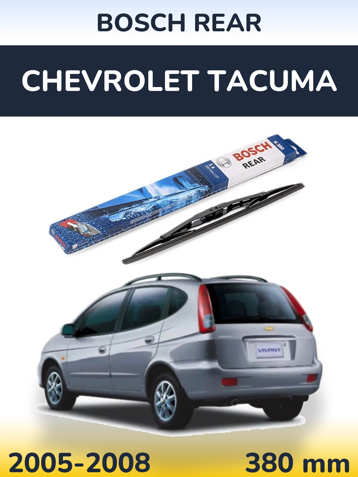 Задний дворник BOSCH Rear 380 мм для Chevrolet Tacuma 2005-2008
