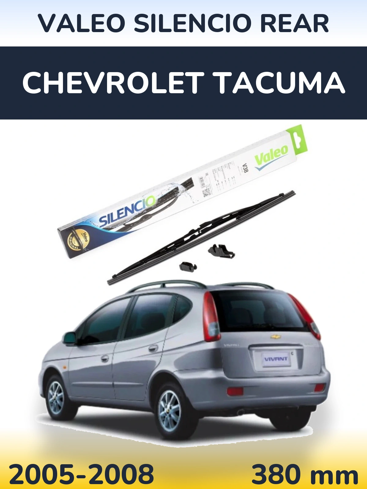 Задний дворник Valeo Silencio Rear 380 мм для Chevrolet Tacuma 2005-2008