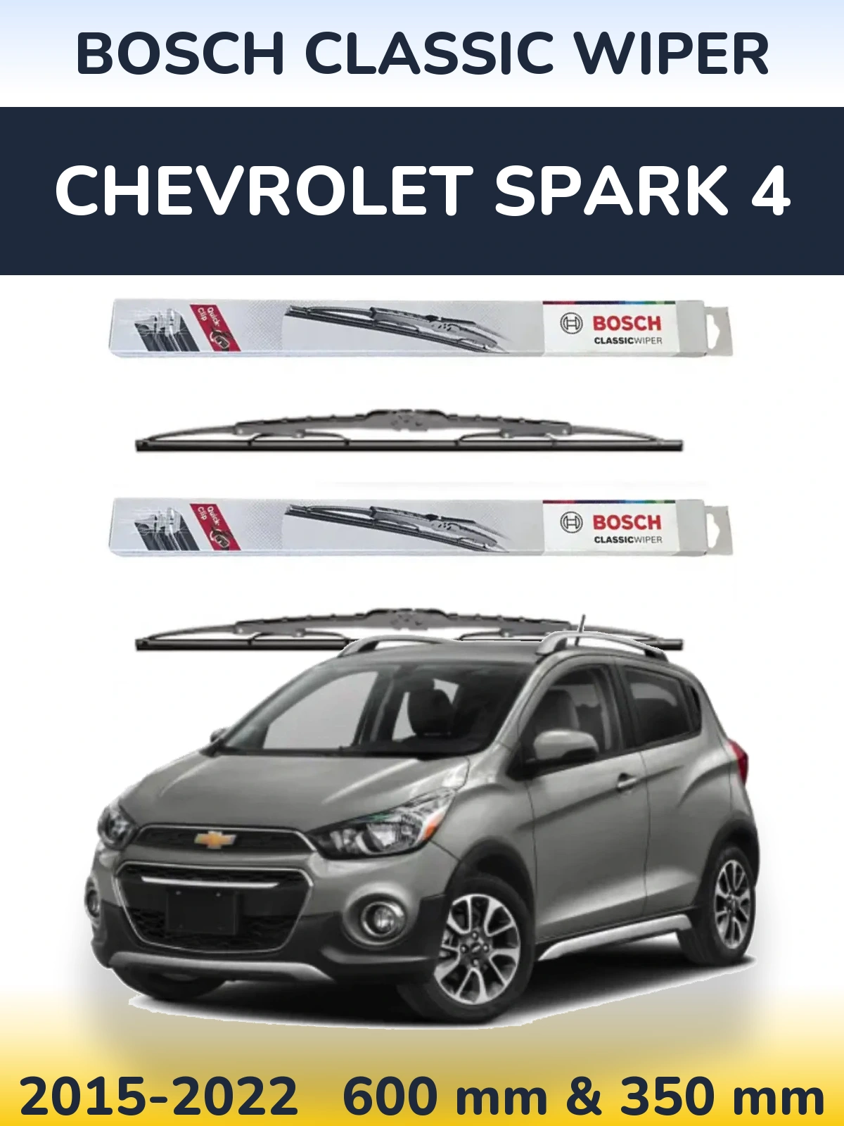 Komplet przednich wycieraczek BOSCH Classic Wiper 600 & 340 mm do Chevrolet Spark 4 2015-2022