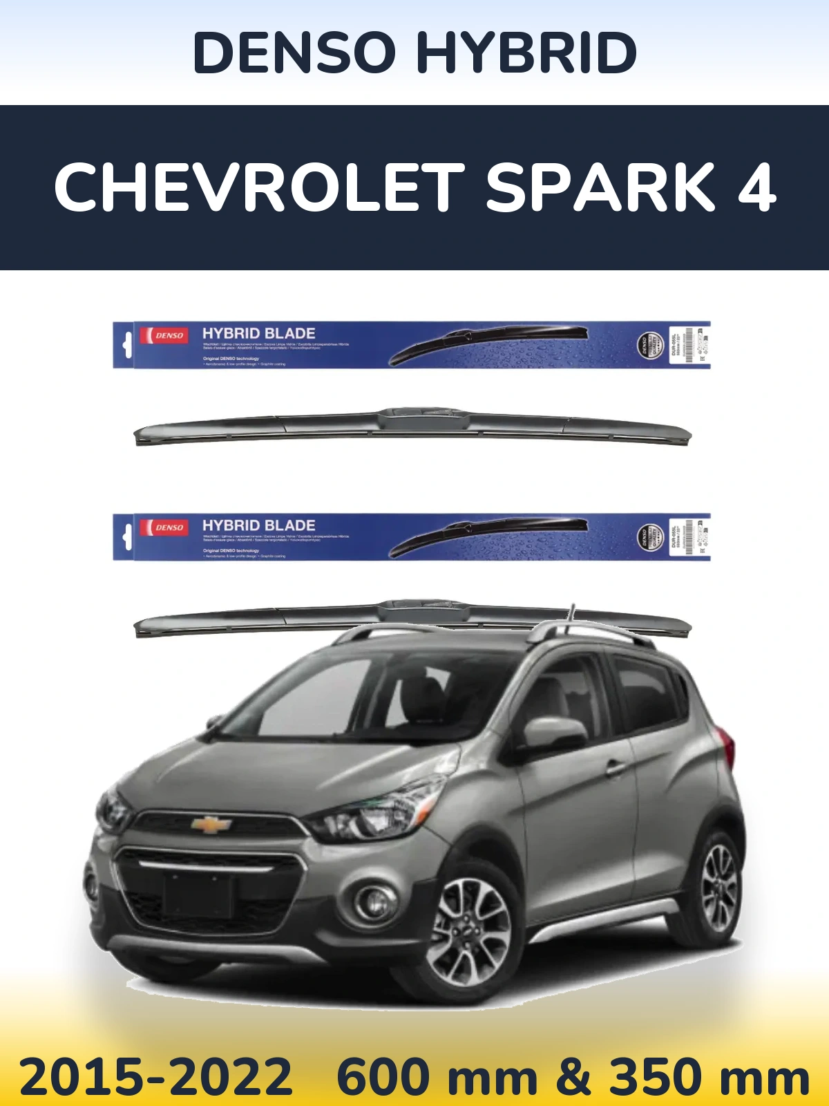 Komplet przednich wycieraczek Denso Hybrid 600 & 350 mm do Chevrolet Spark 4 2015-2022