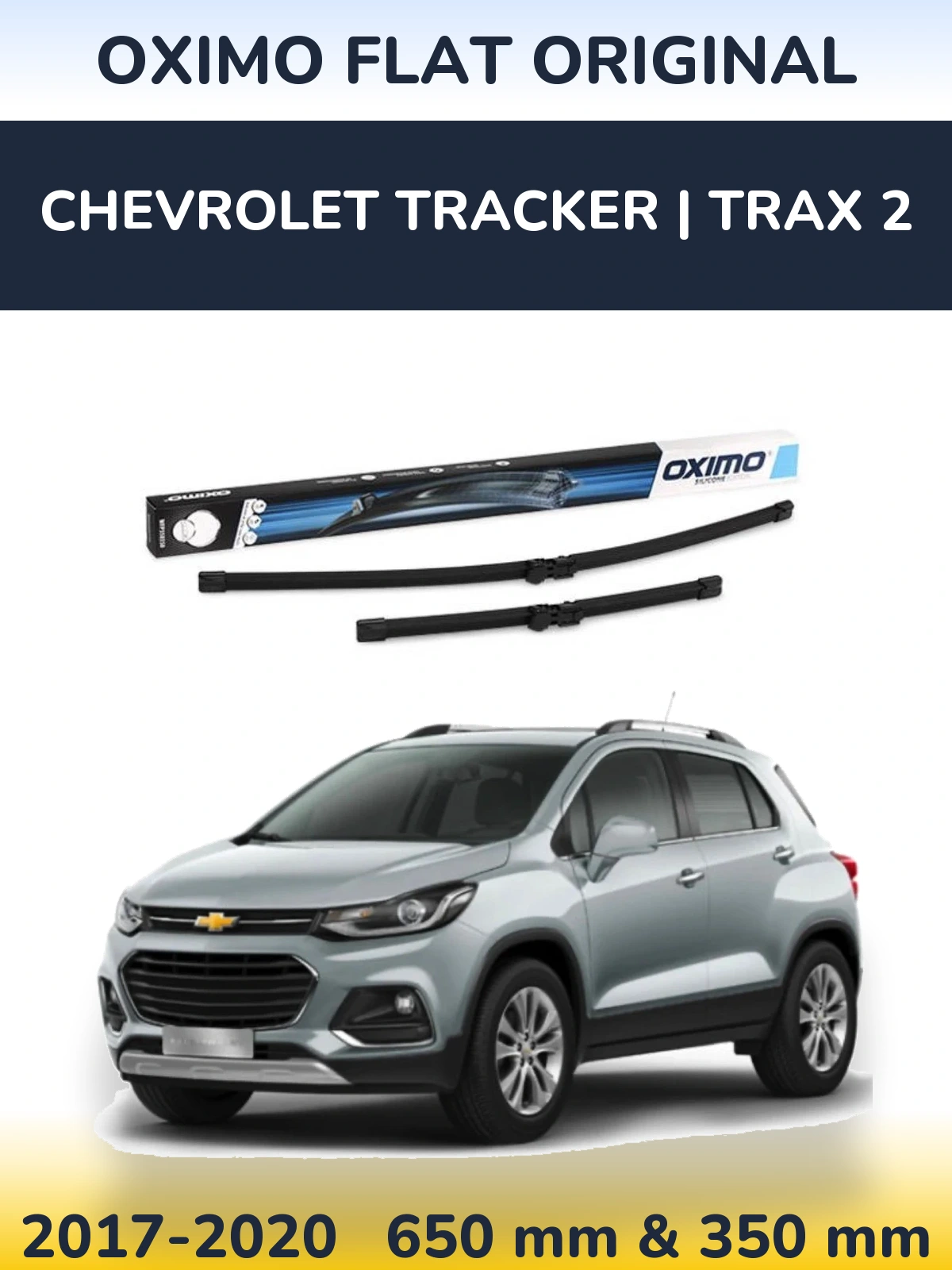 Комплект передних дворников Oximo Flat Original 650 & 350 мм для Chevrolet Tracker | Trax 2 2017-2020
