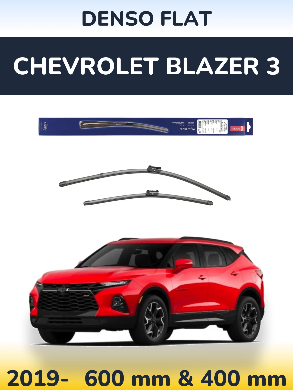 Комплект передних дворников Denso Flat 600 & 400 мм для Chevrolet Blazer 3 2019-2026