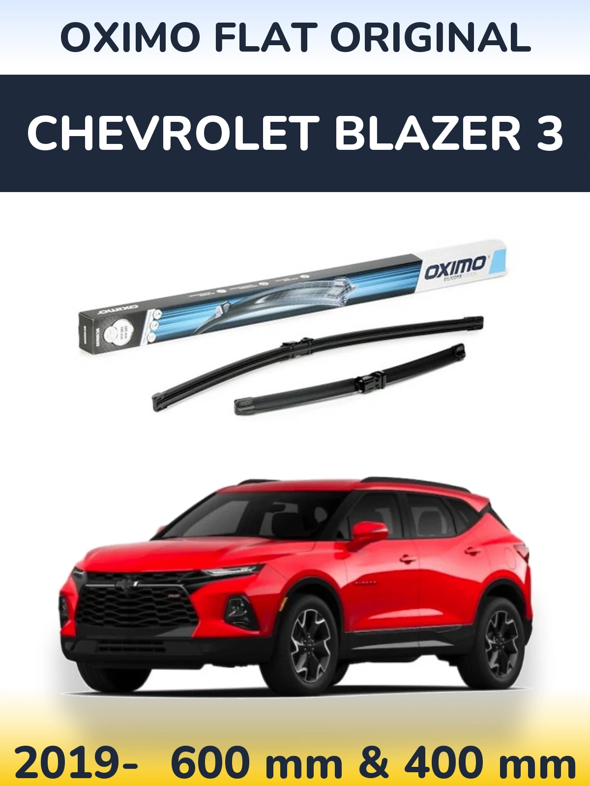 Komplet przednich wycieraczek Oximo Flat Original 600 & 400 mm do Chevrolet Blazer 3 2019-2026