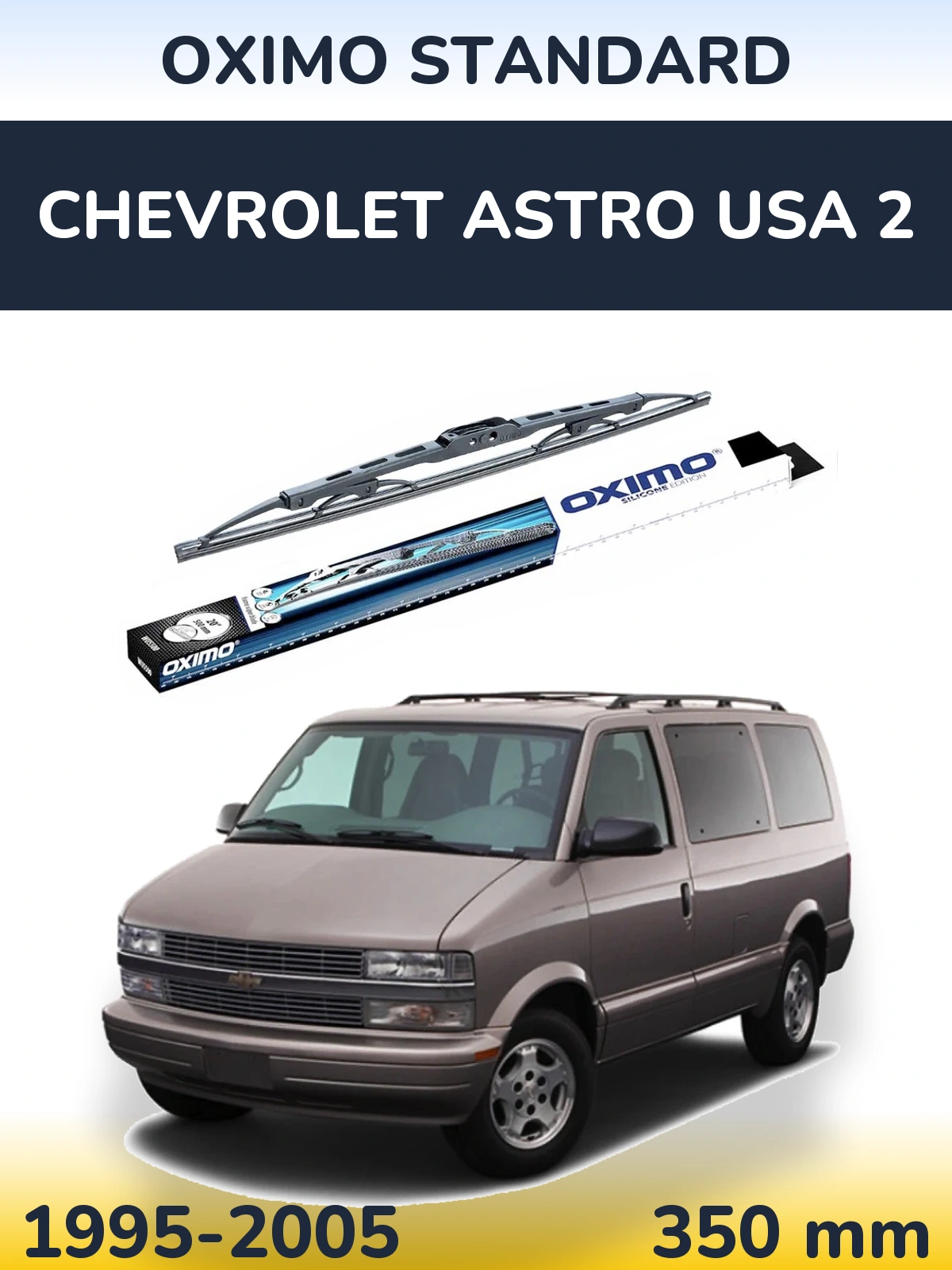 Rear wiper blade Oximo Standard 350 mm for Chevrolet Astro USA 2 1995-2005