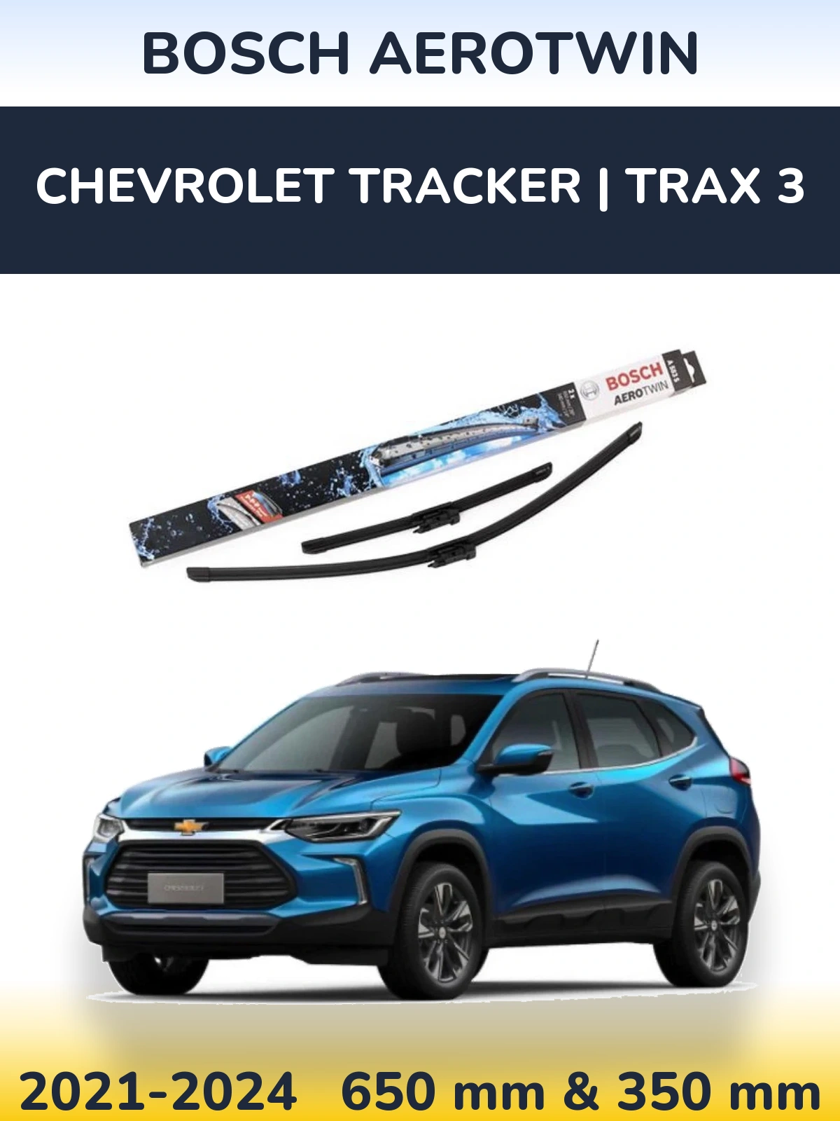 Komplet przednich wycieraczek BOSCH AeroTwin 650 & 340 mm do Chevrolet Tracker | Trax 3 2021-2024