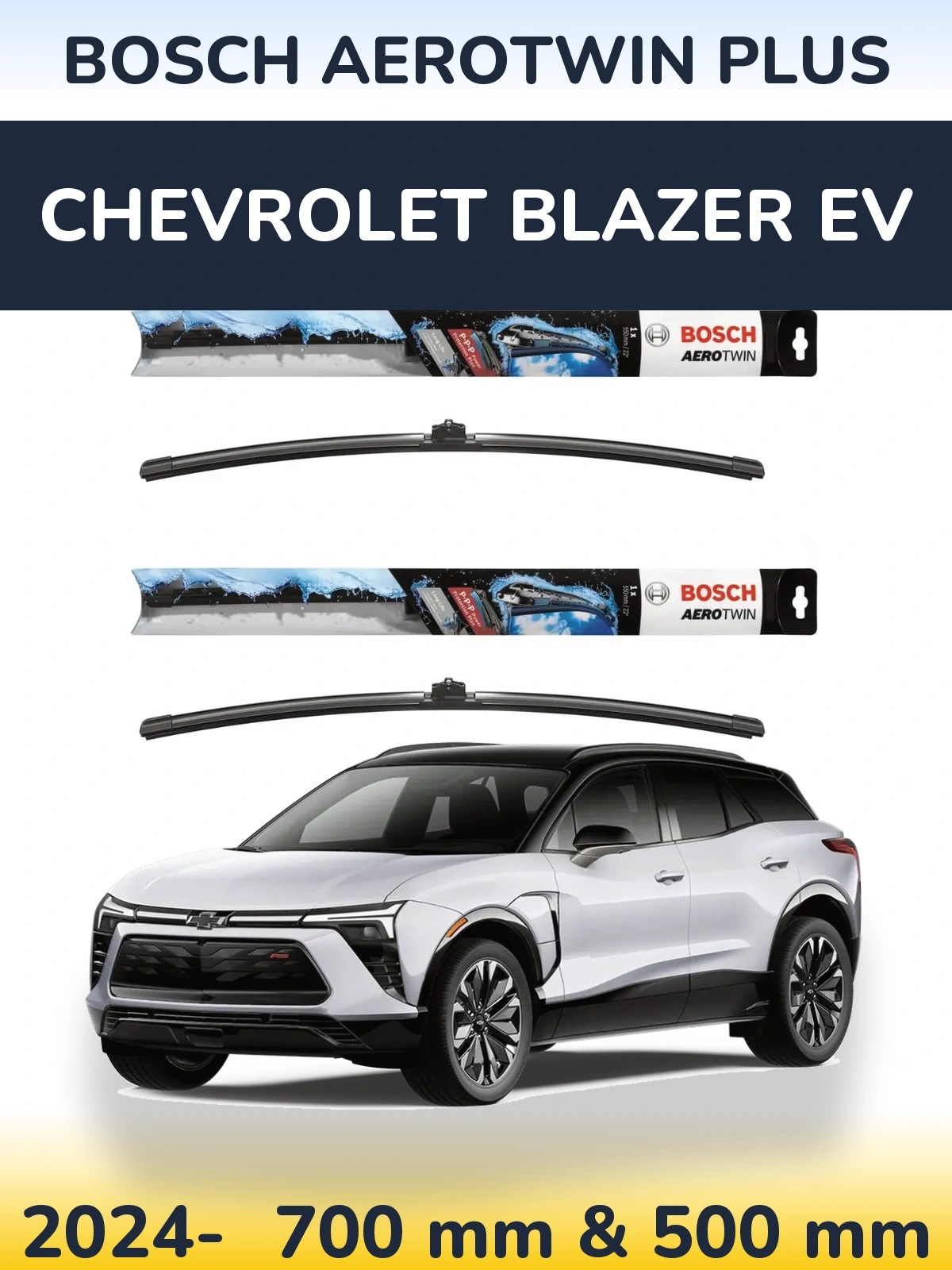 Komplet przednich wycieraczek BOSCH AeroTwin Plus 700 & 500 mm do Chevrolet Blazer EV 2024-2026