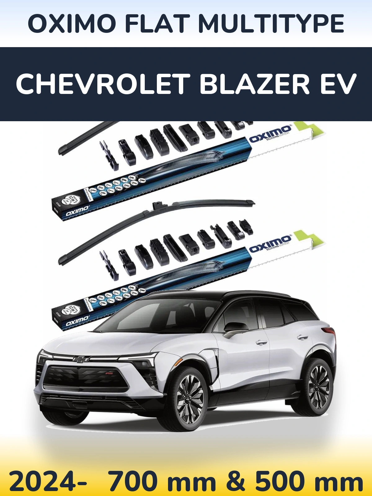 Комплект передних дворников Oximo Flat MultiТипe 700 & 500 мм для Chevrolet Blazer EV 2024-2026