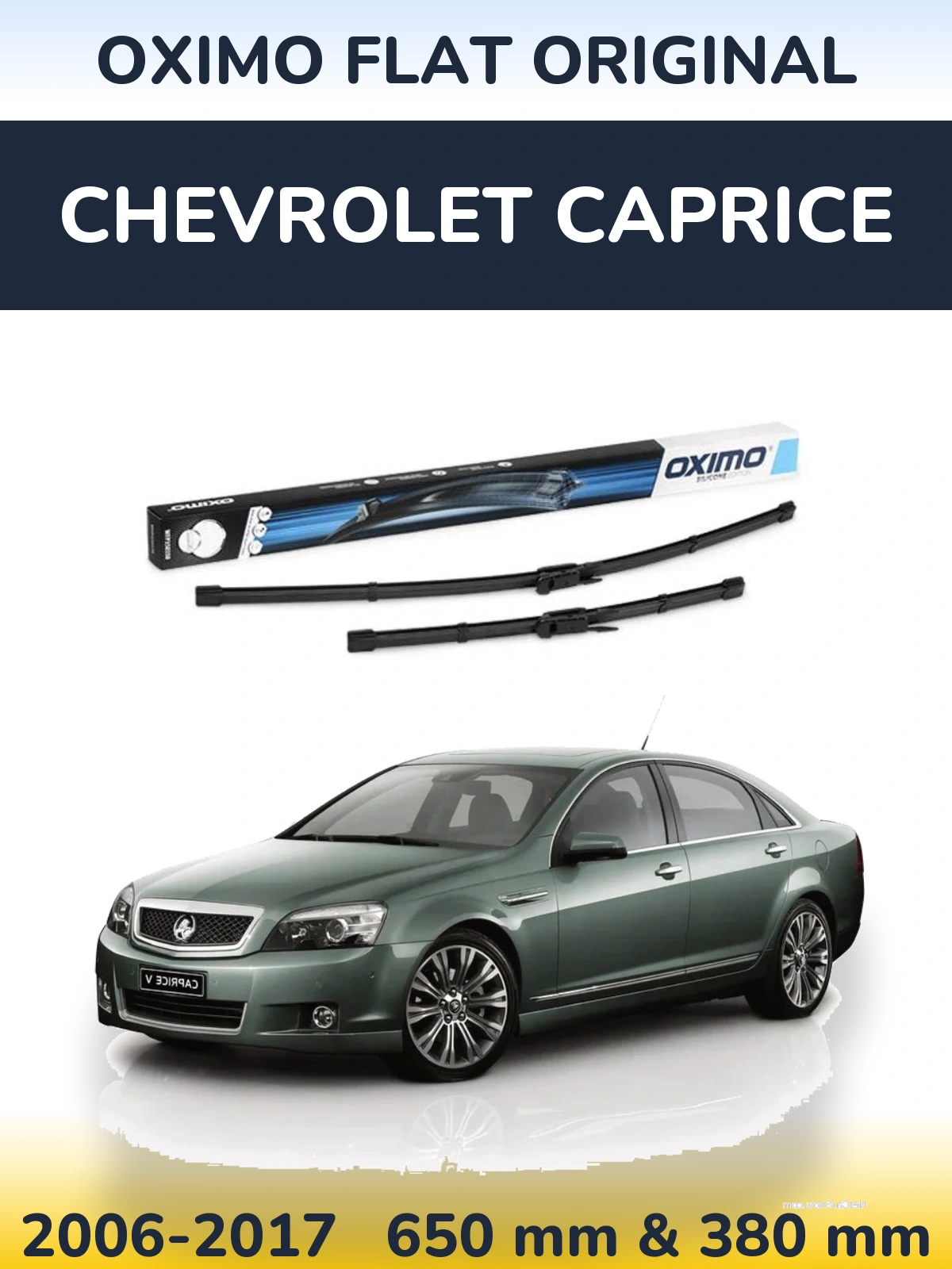 Komplet przednich wycieraczek Oximo Flat Original 650 & 380 mm do Chevrolet Caprice 2006-2017