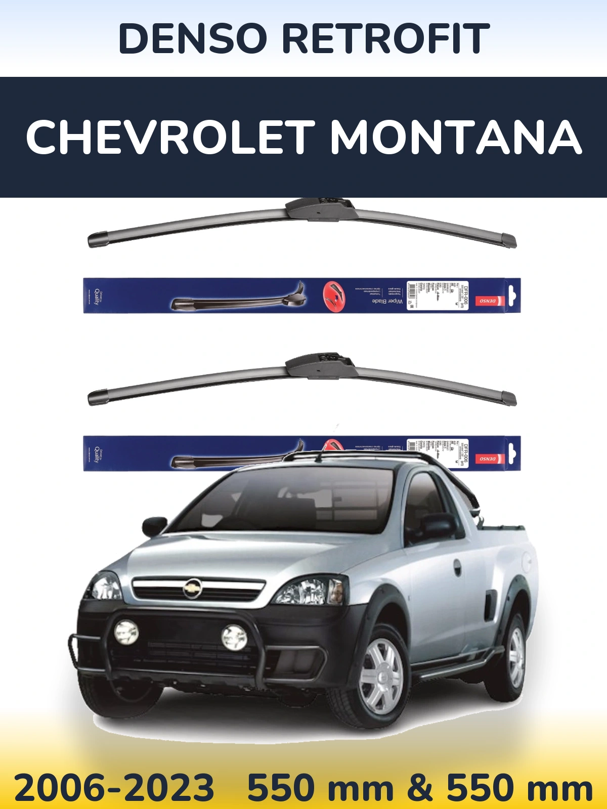 Komplet przednich wycieraczek Denso Retrofit 550 & 550 mm do Chevrolet Montana 2006-2023