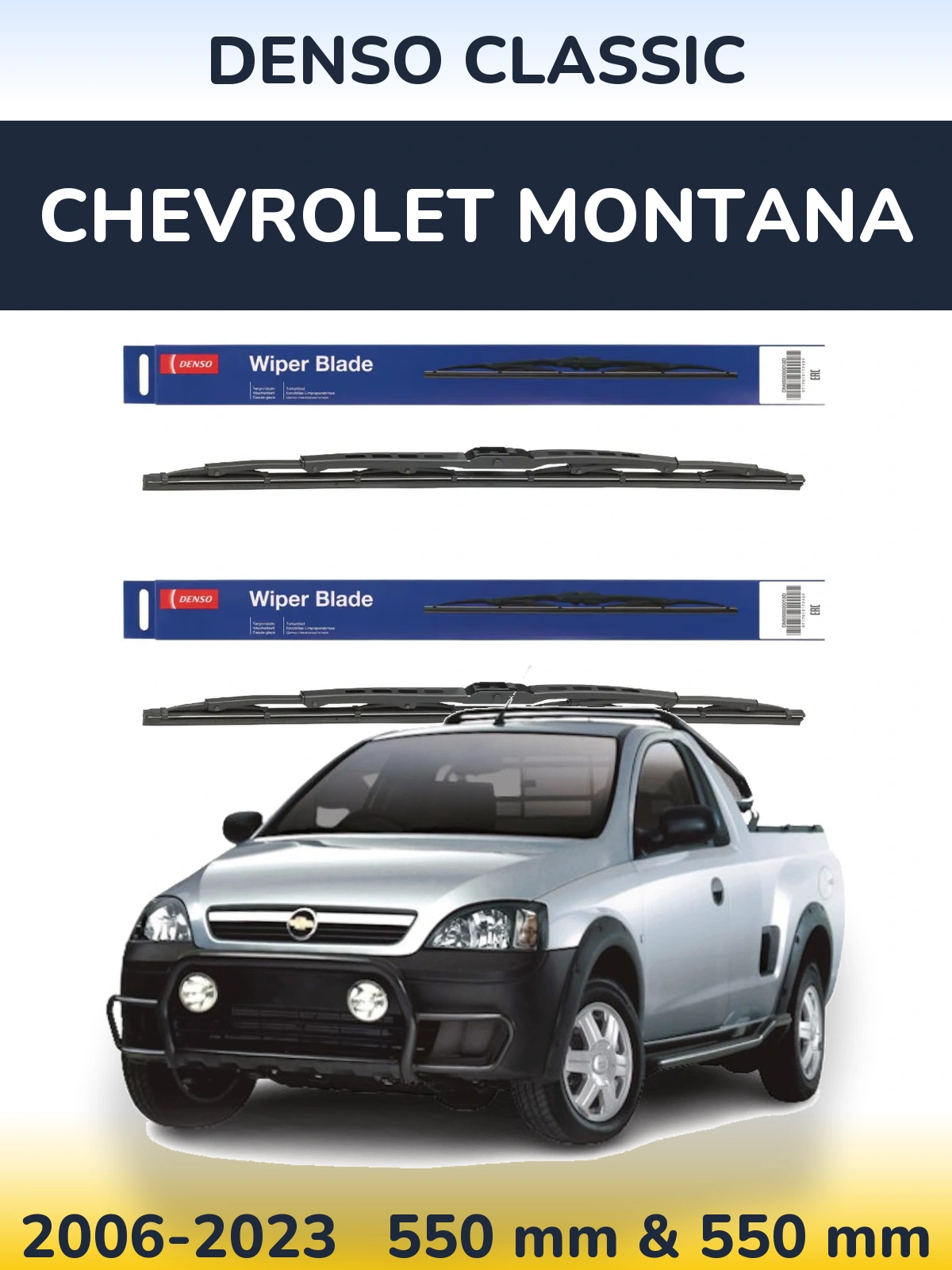 Комплект передних дворников Denso Classic 550 & 550 мм для Chevrolet Montana 2006-2023
