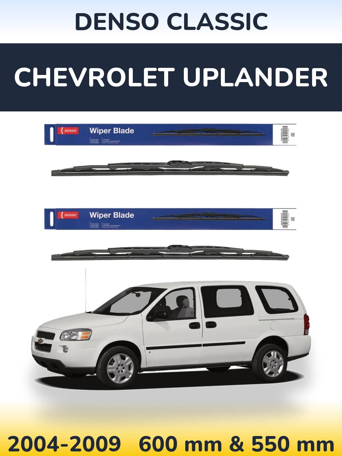 Komplet przednich wycieraczek Denso Classic 600 & 550 mm do Chevrolet Uplander 2004-2009